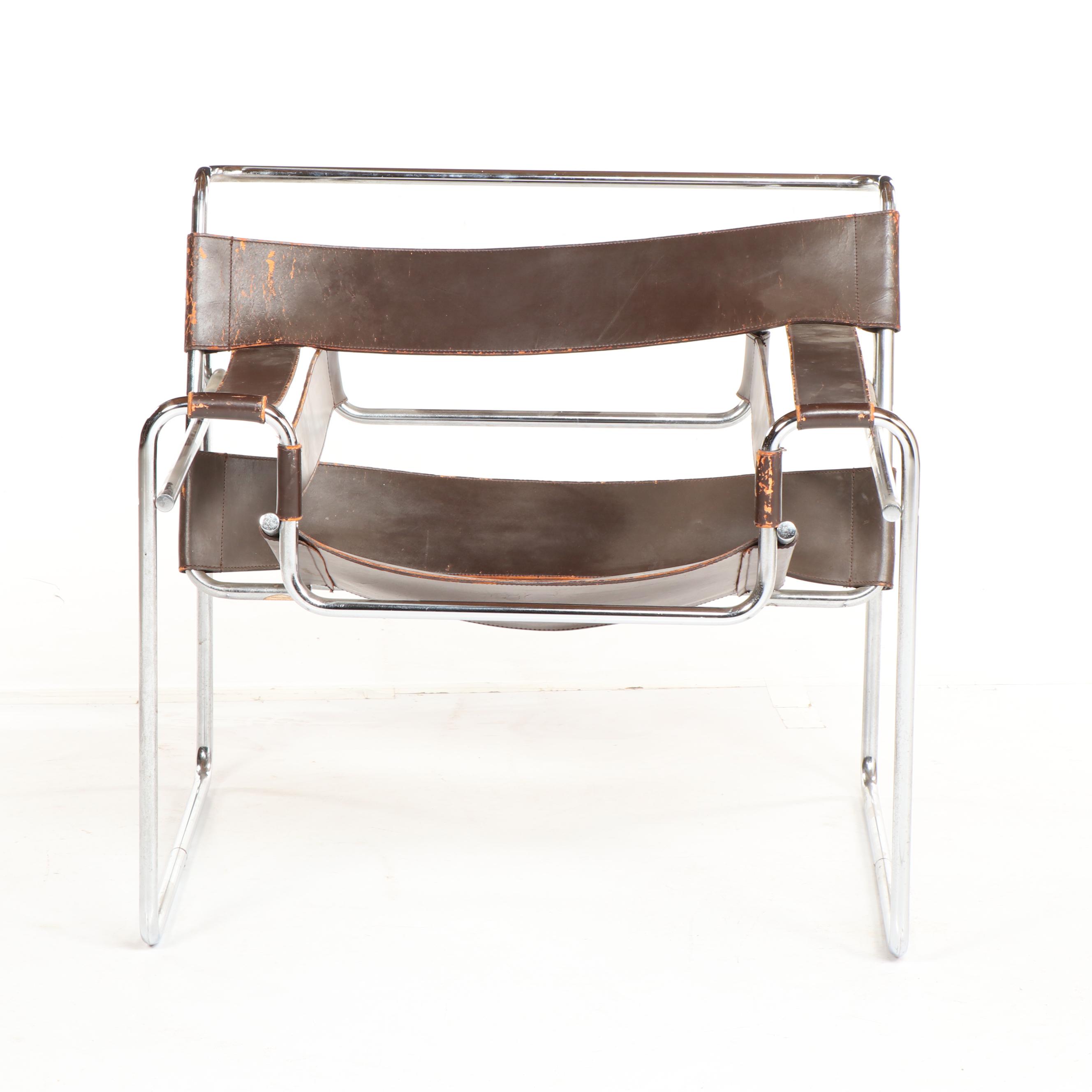 Marcel Breuer "Wassily" Metal and Leather Chair for Stendig, Mid-20th Century