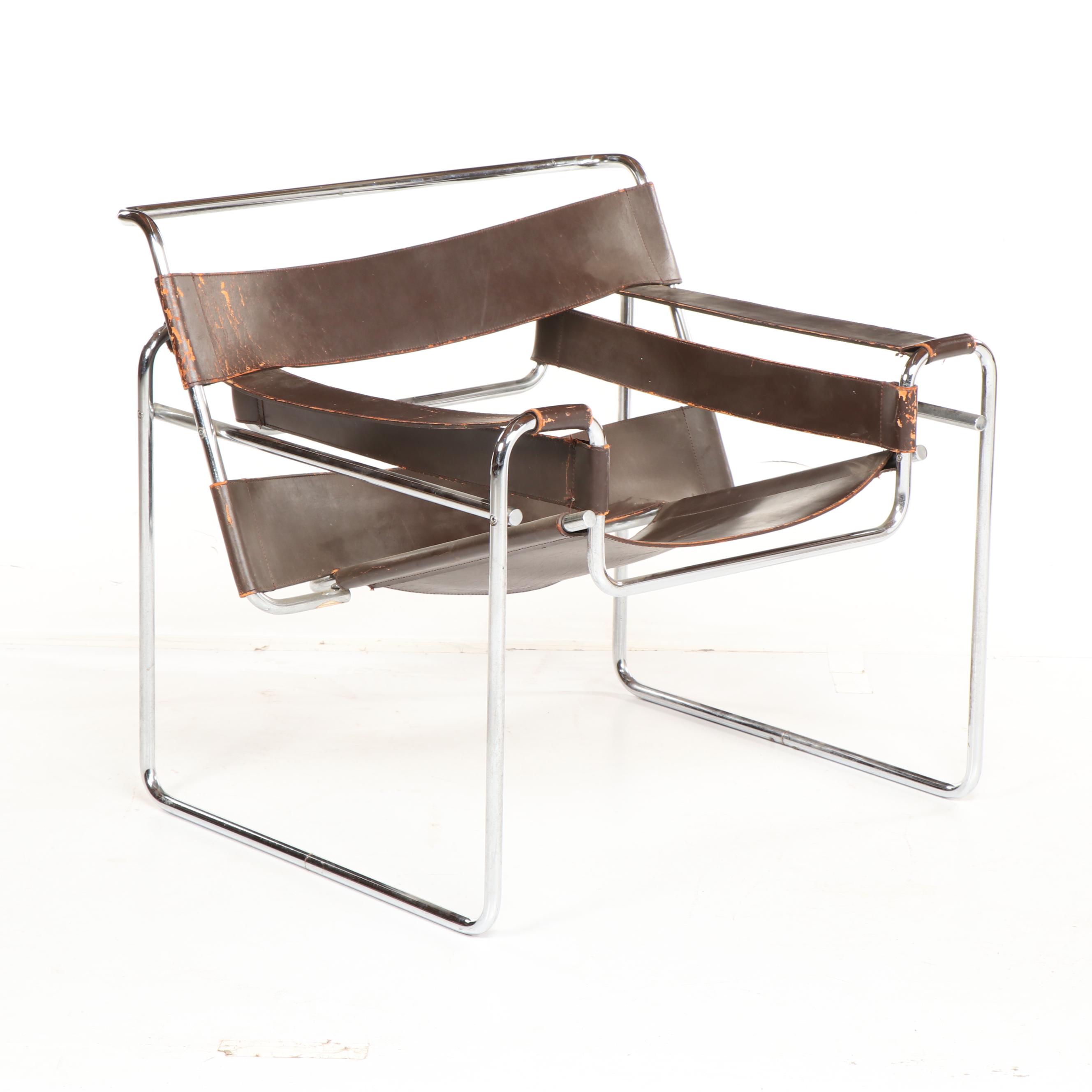 Marcel Breuer "Wassily" Metal and Leather Chair for Stendig, Mid-20th Century