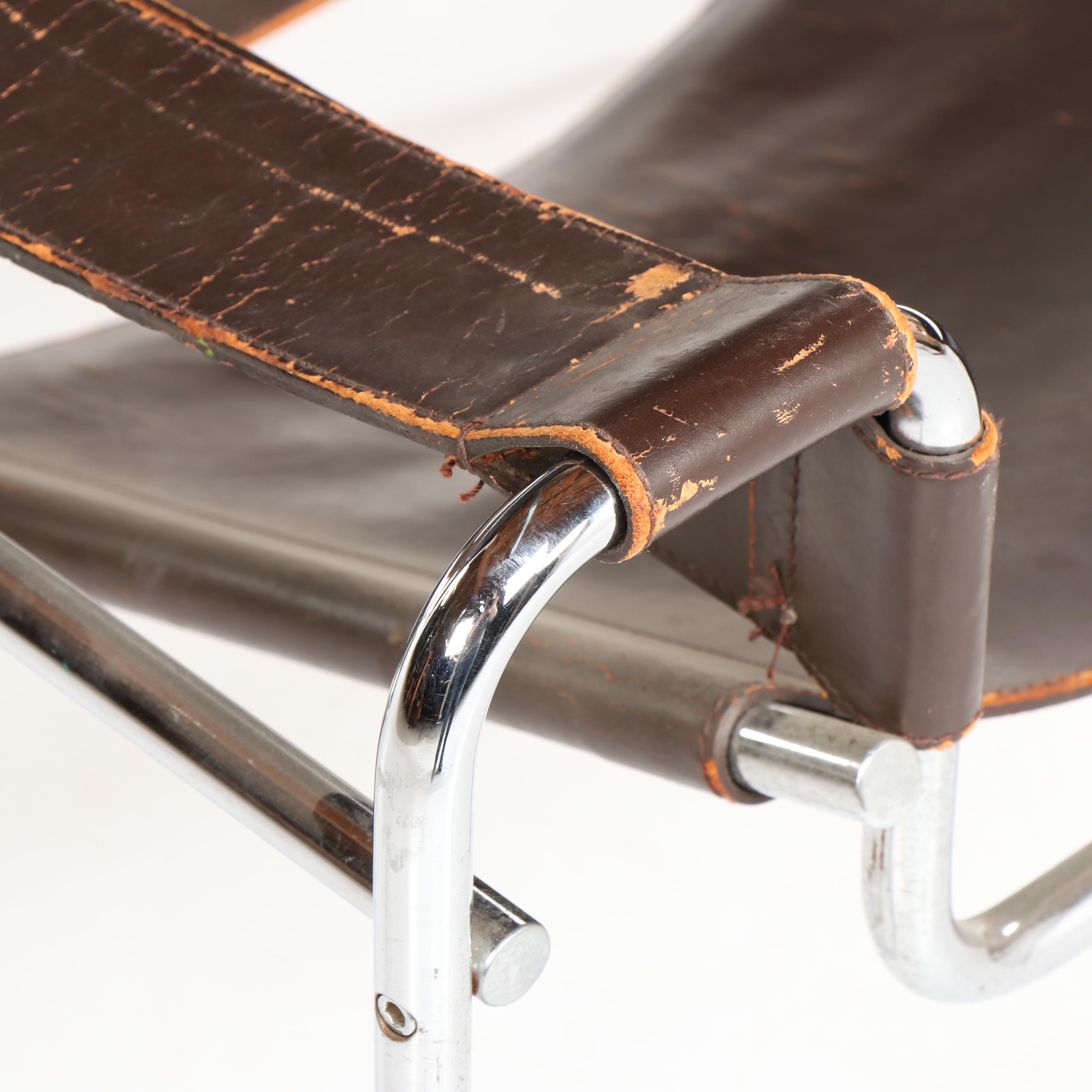 Marcel Breuer "Wassily" Metal and Leather Chair for Stendig, Mid-20th Century