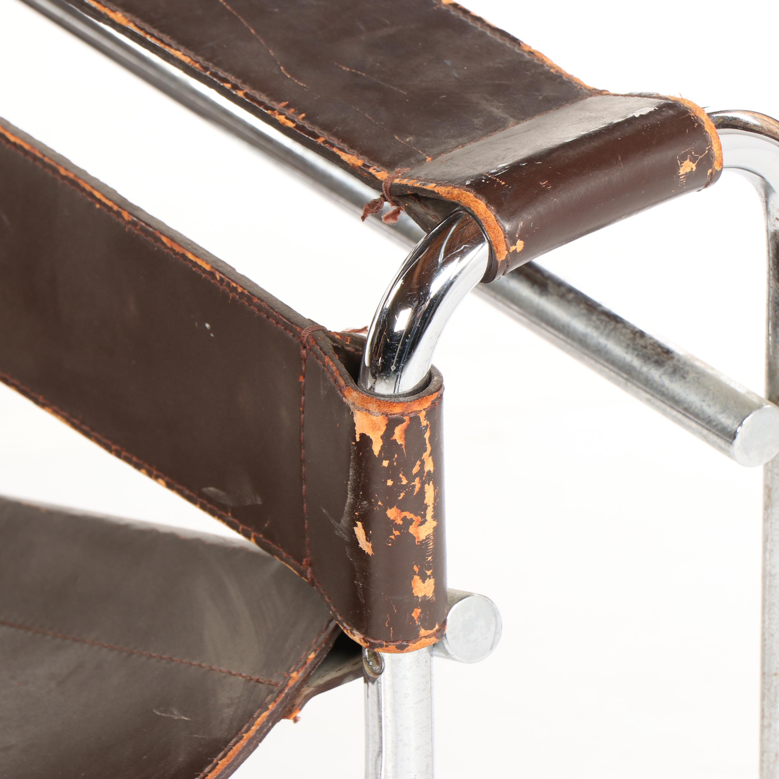 Marcel Breuer "Wassily" Metal and Leather Chair for Stendig, Mid-20th Century