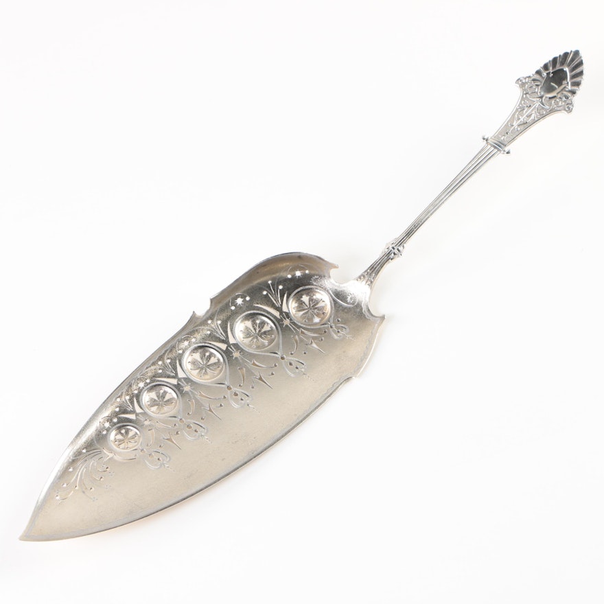 Gorham "Louis XIV" Sterling Silver Fish Server, Late 19th Century