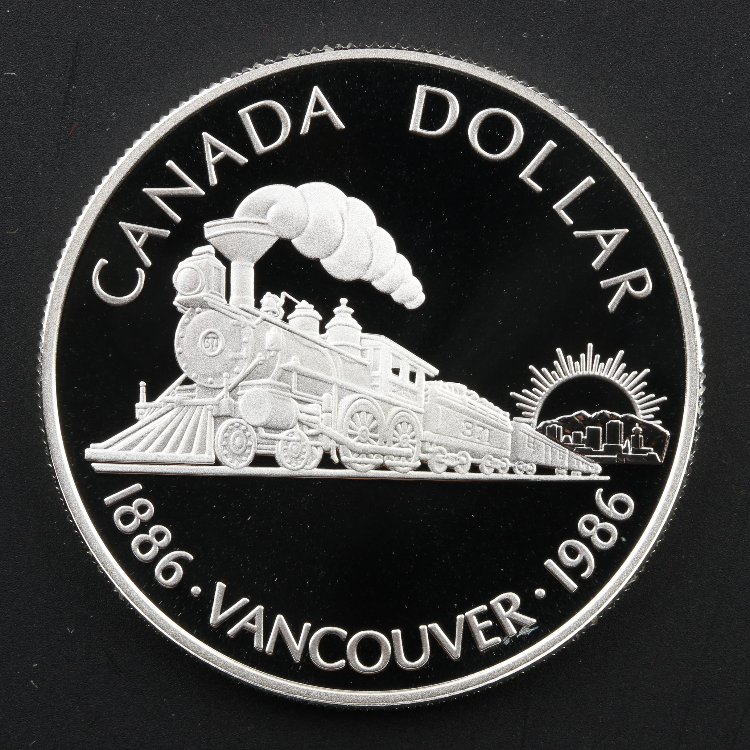 Six Commemorative Silver Proof Canadian Dollar Coins From the 1980s