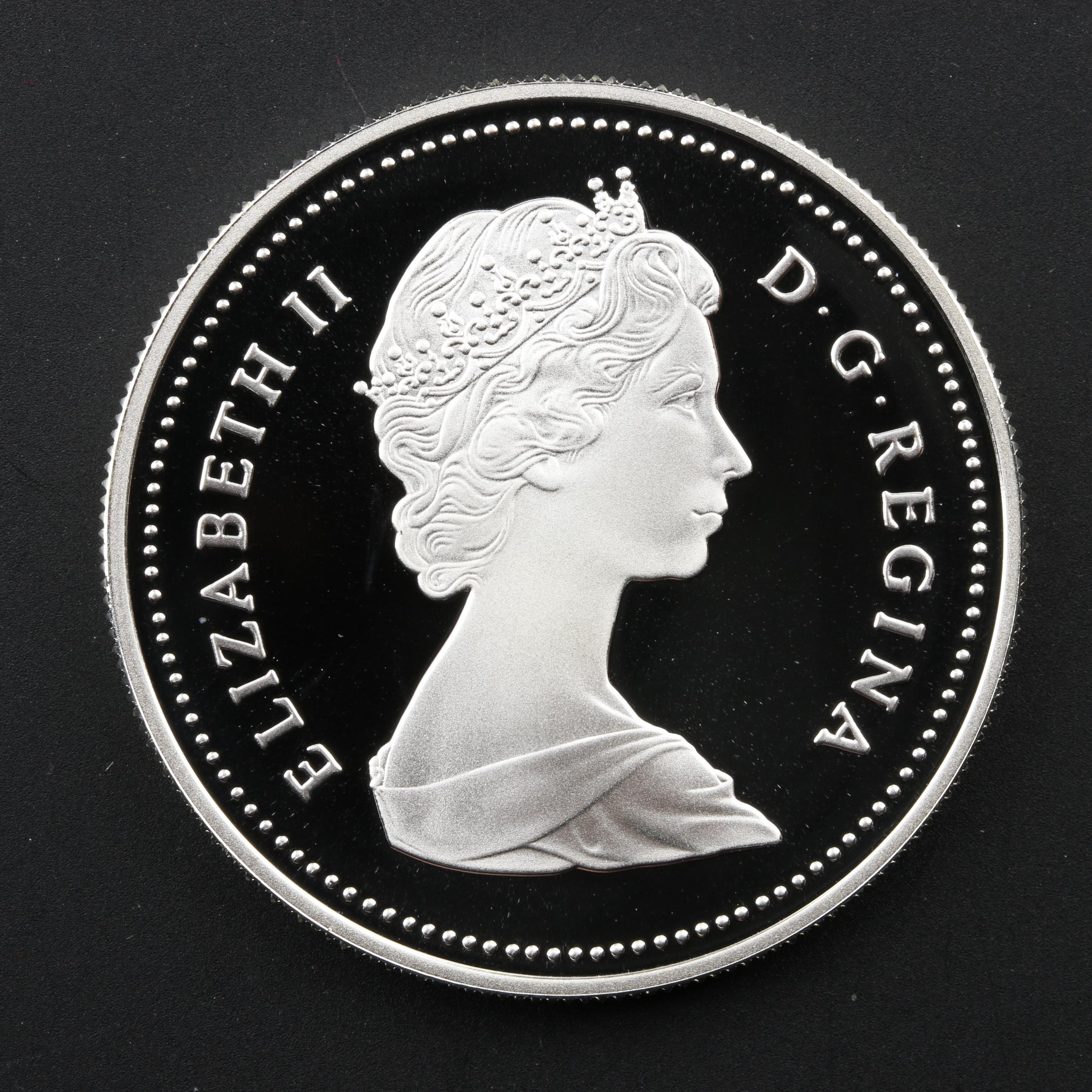 Six Commemorative Silver Proof Canadian Dollar Coins From the 1980s