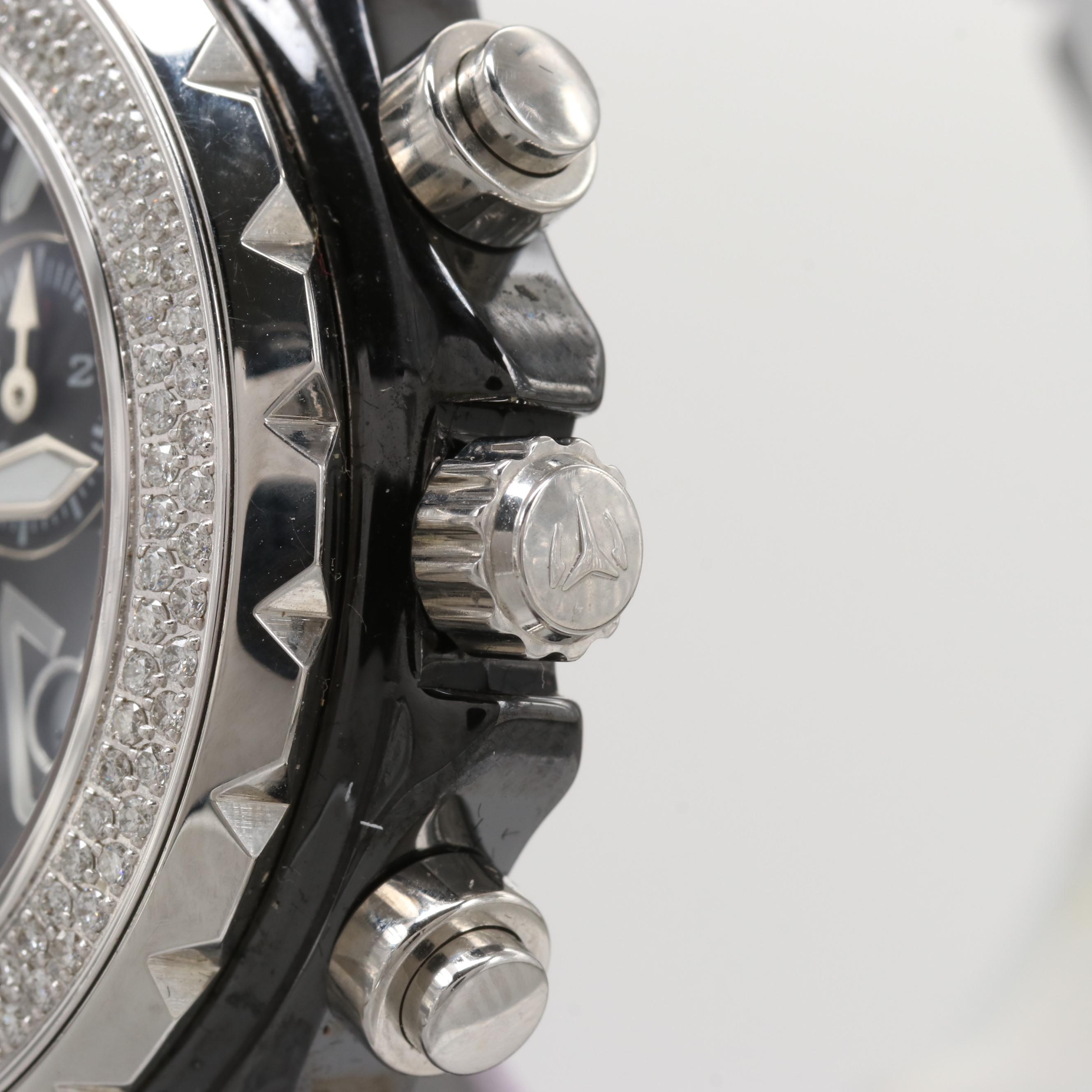 Technomarine TMY Ceramique Quartz Watch With Diamond Bezel