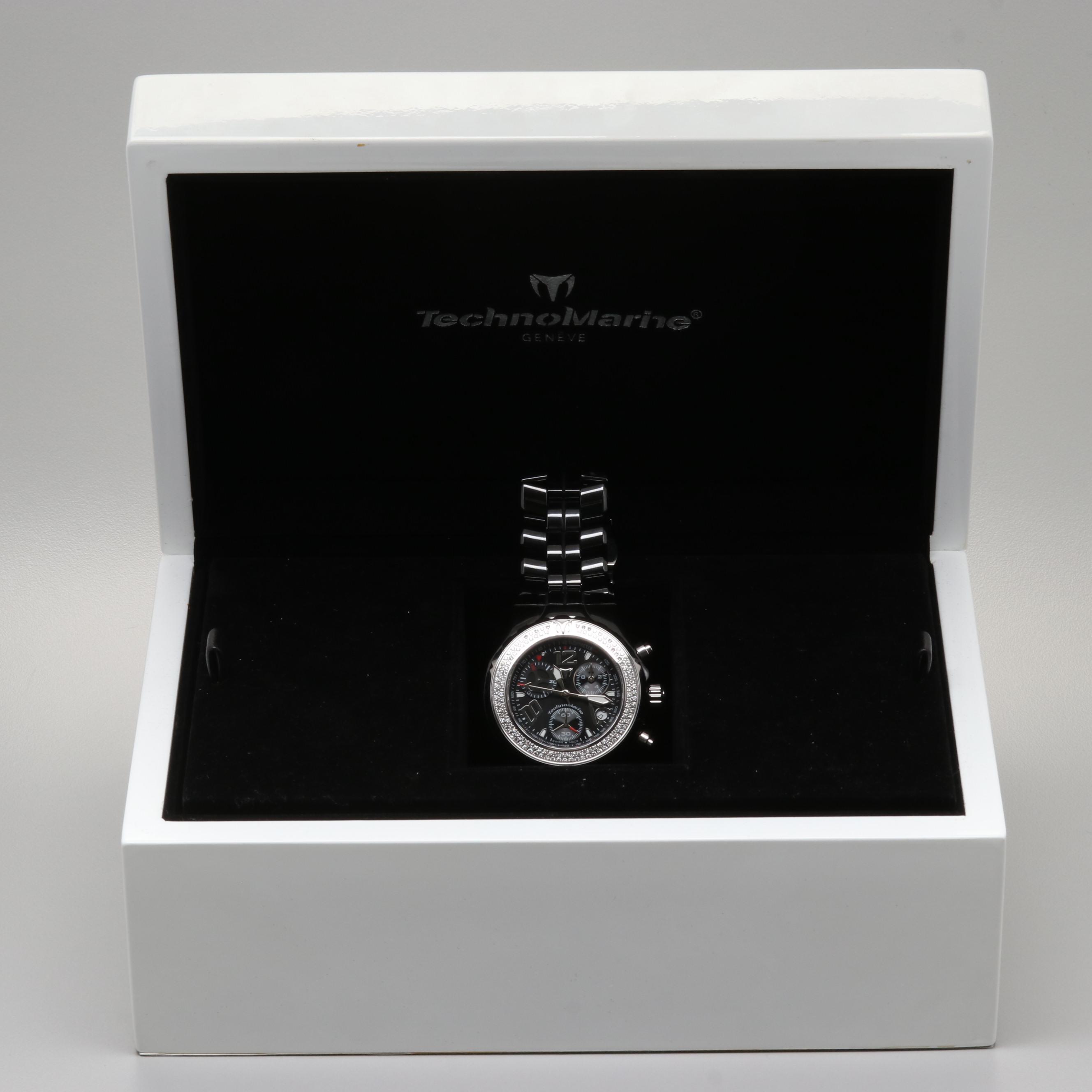 Technomarine TMY Ceramique Quartz Watch With Diamond Bezel