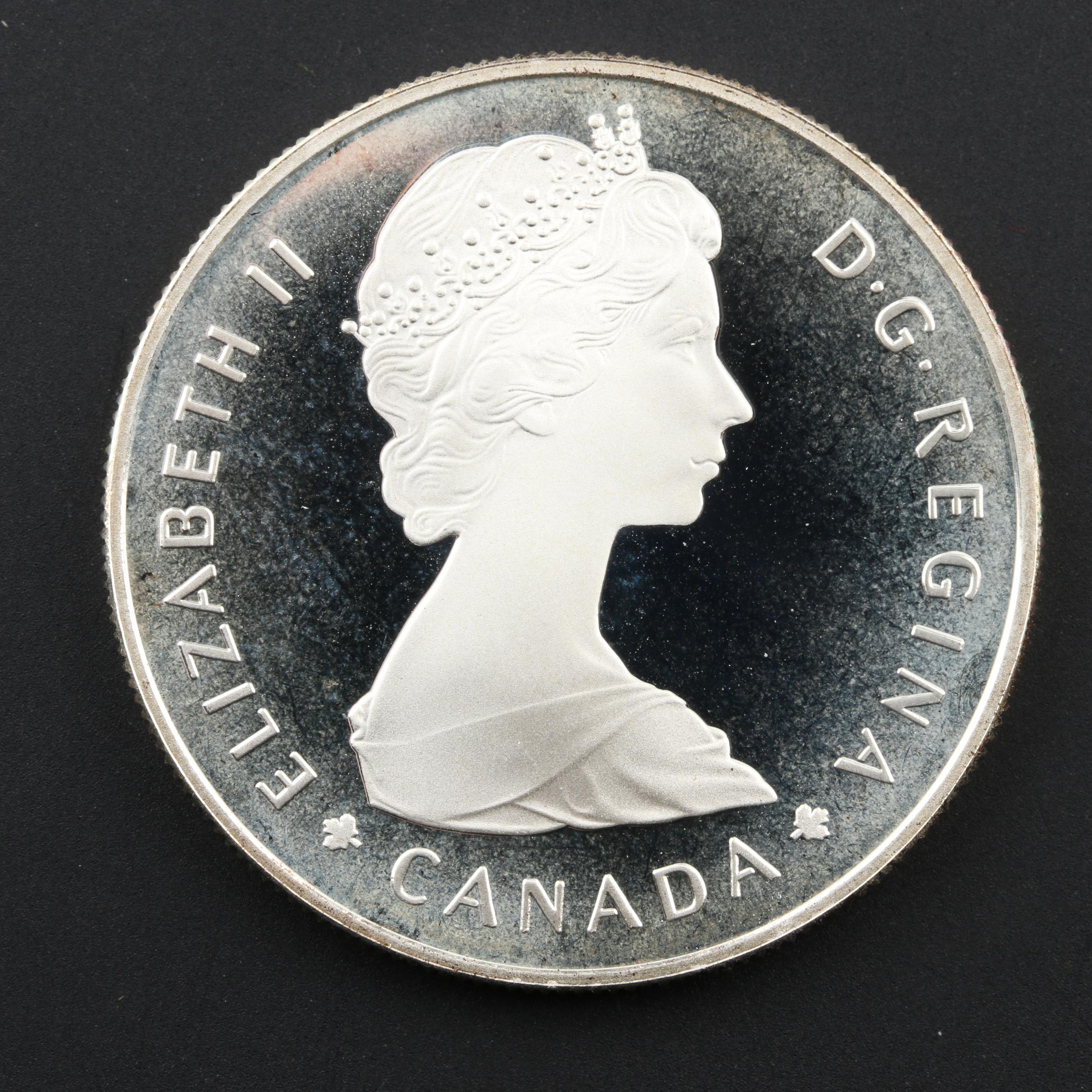 Five Commemorative Silver Proof Canadian Dollar Coins