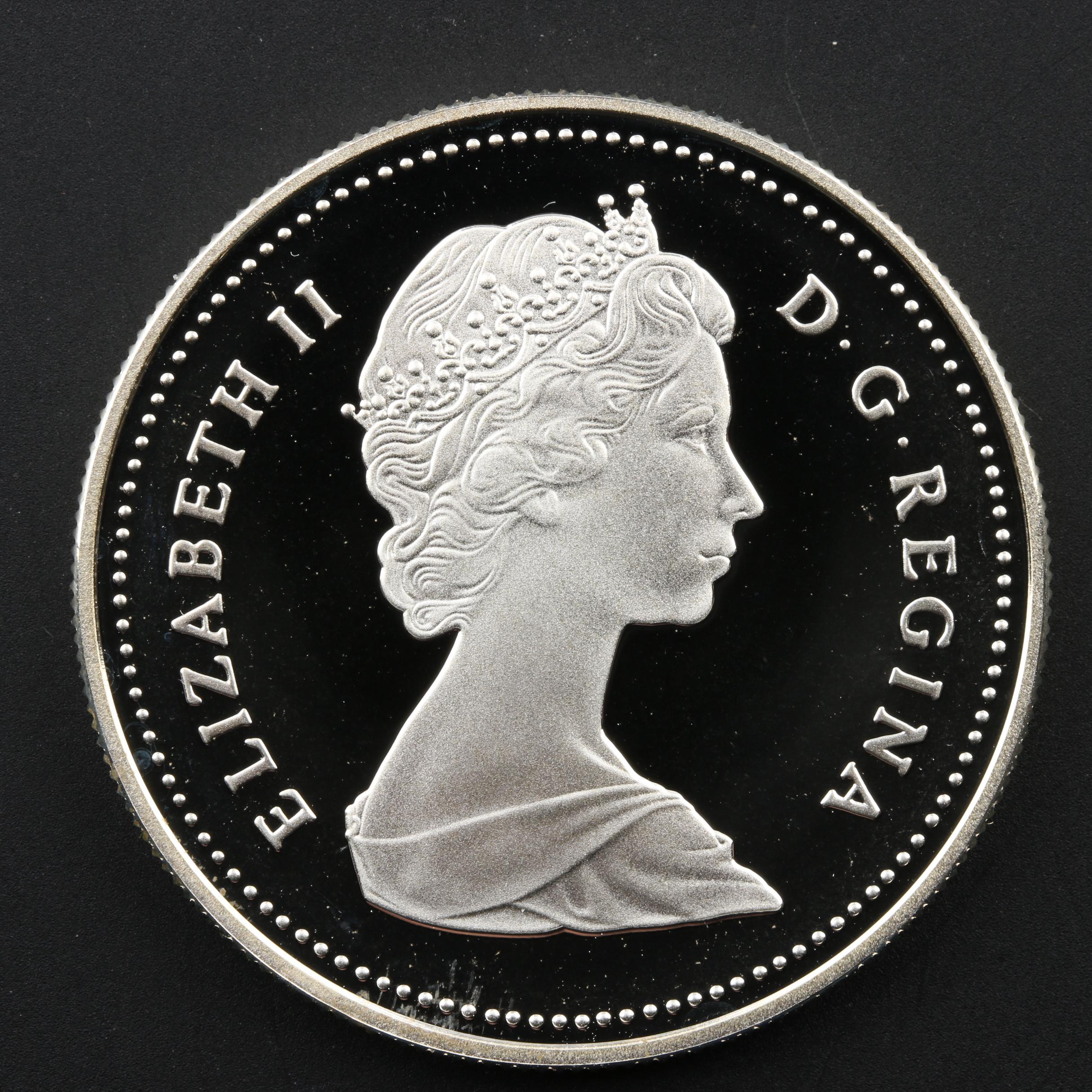 Five Commemorative Silver Proof Canadian Dollar Coins