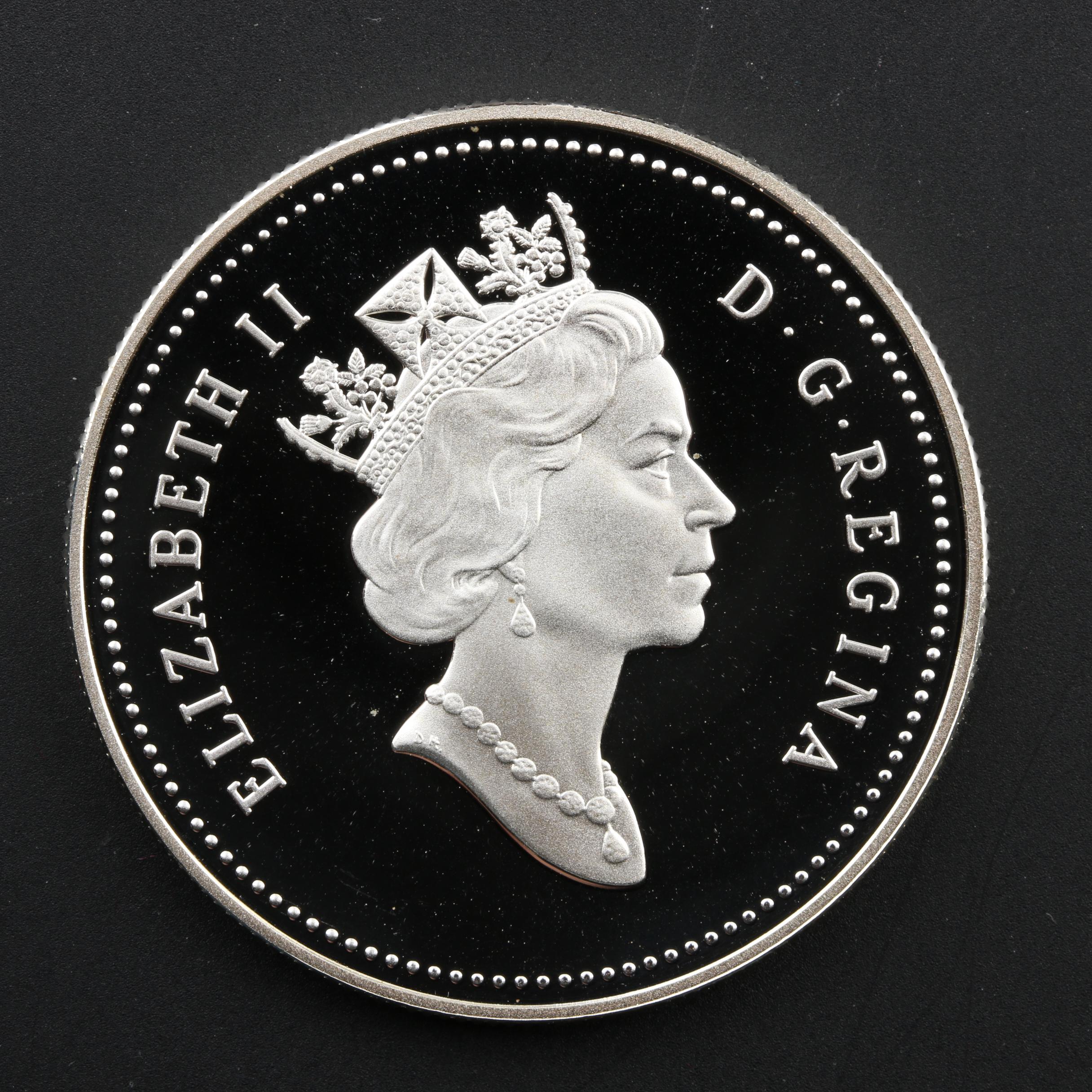 Five Commemorative Silver Proof Canadian Dollar Coins