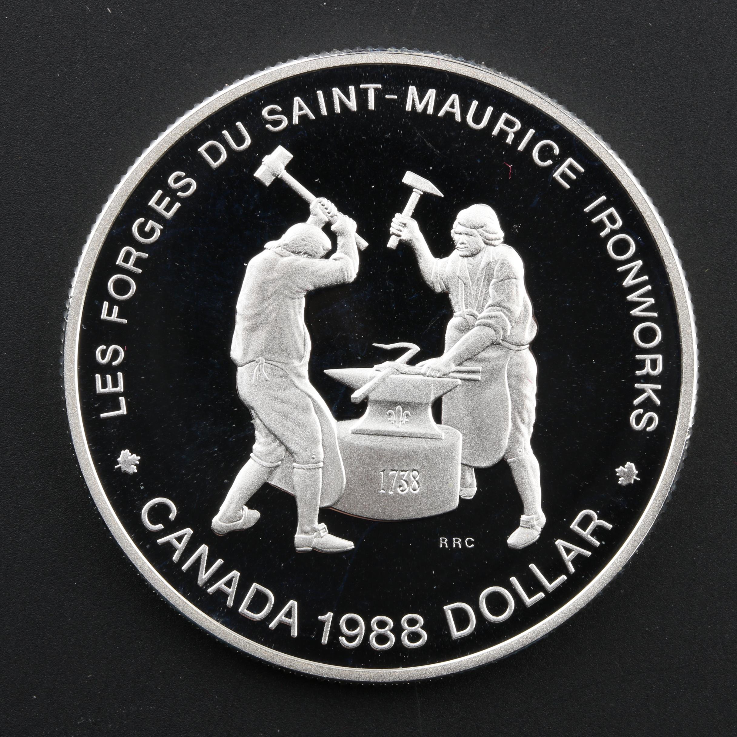 Five Commemorative Silver Proof Canadian Dollar Coins