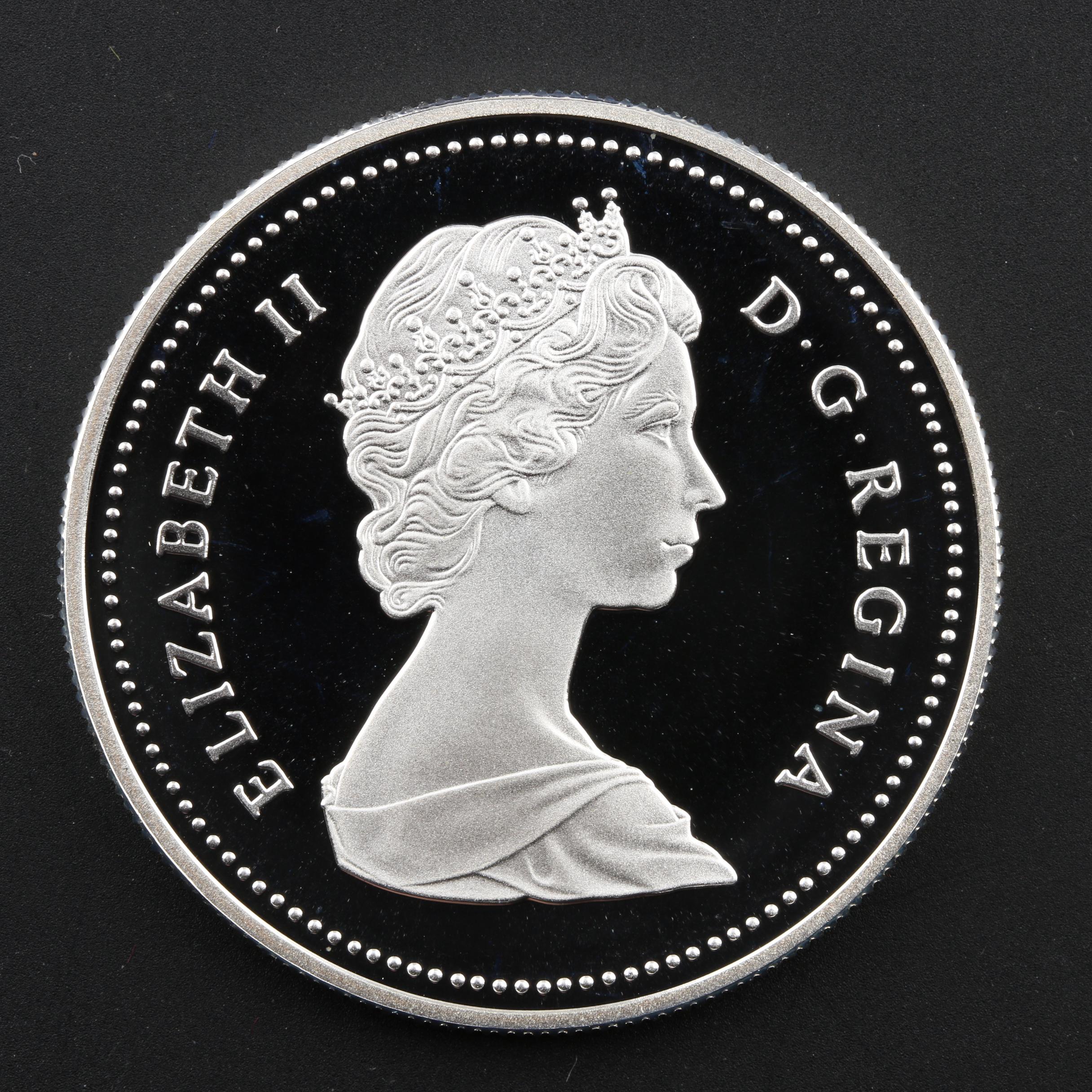 Five Commemorative Silver Proof Canadian Dollar Coins