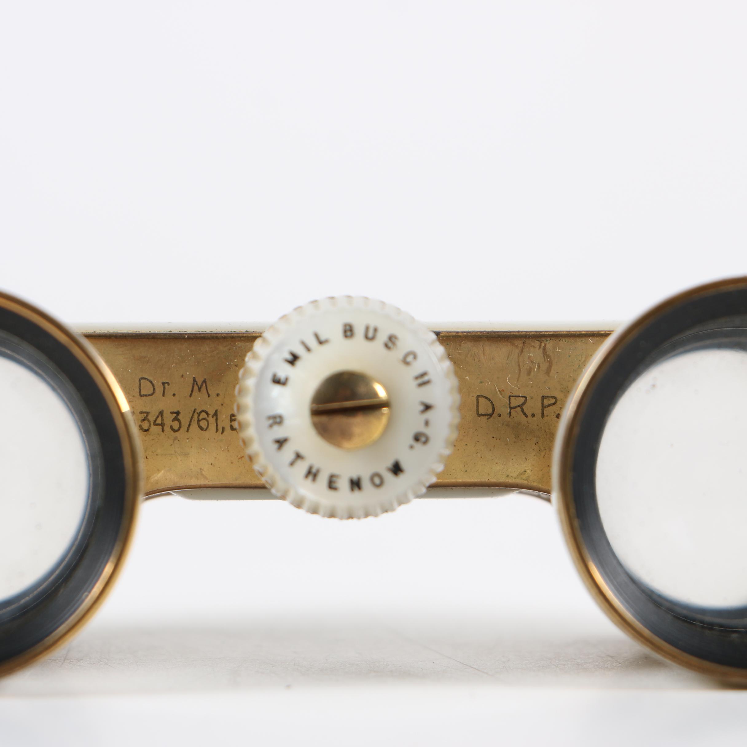 Busch Multinett Brass and Mother of Pearl Opera Glasses with Pouch