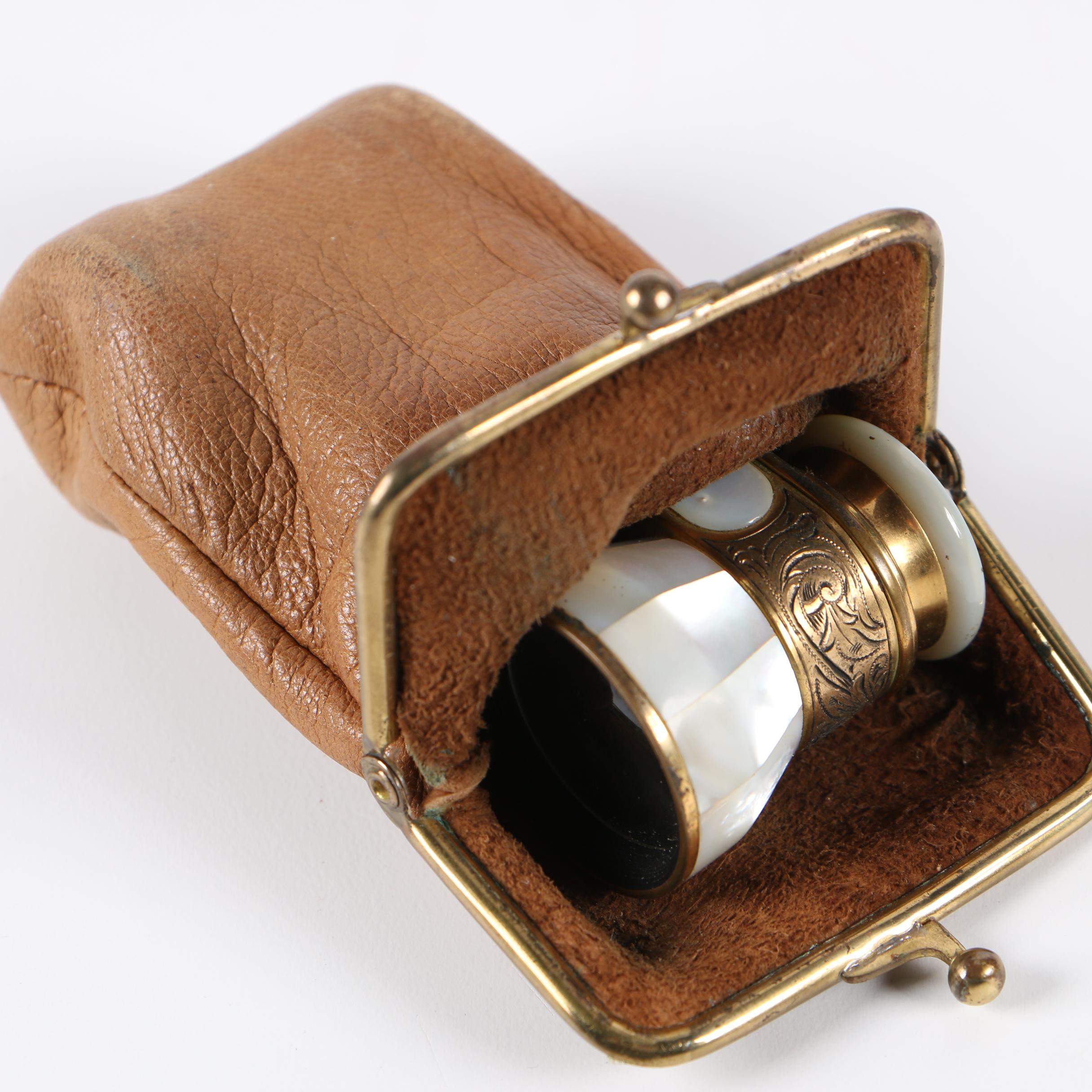 Busch Multinett Brass and Mother of Pearl Opera Glasses with Pouch