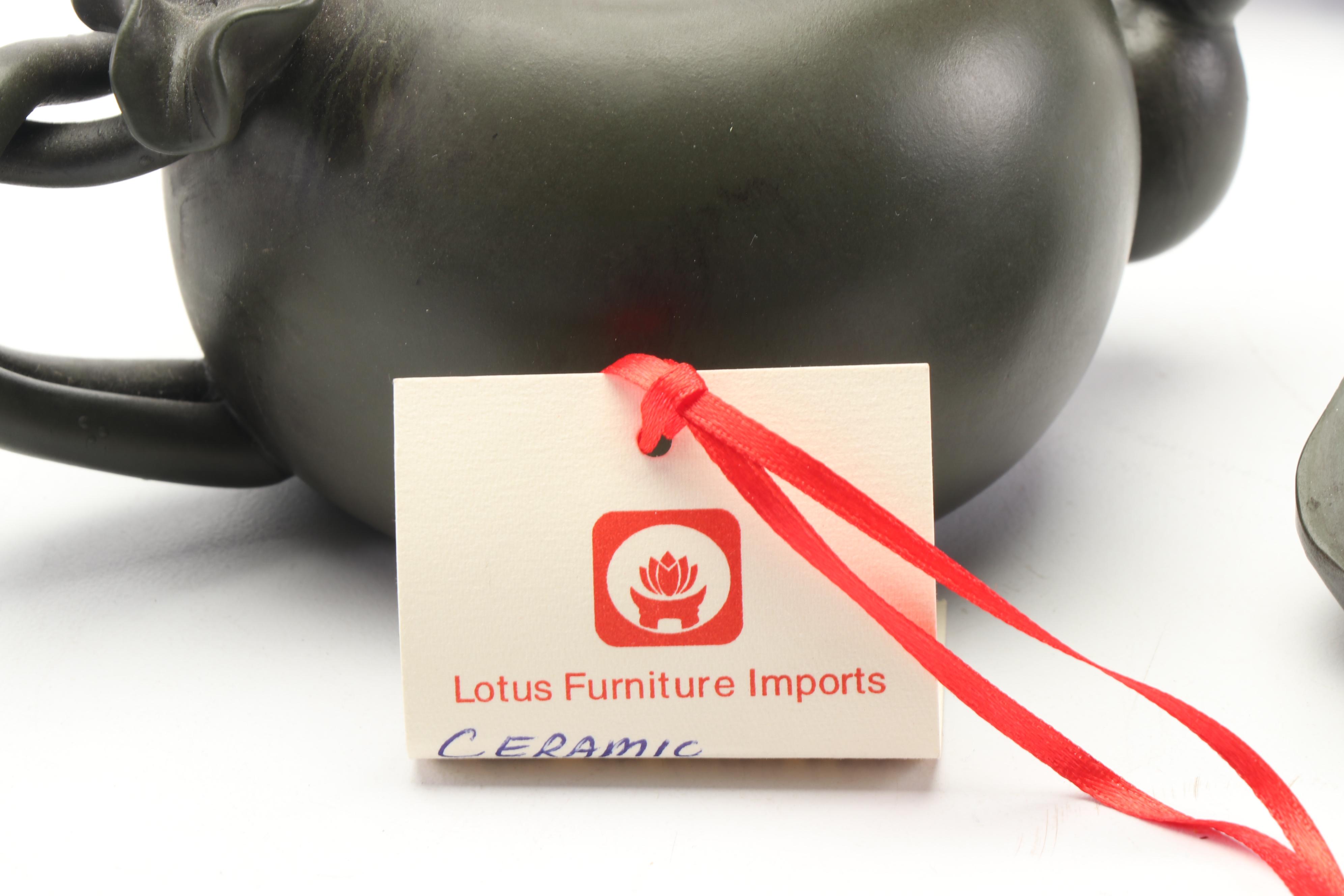 Decorative Chinese Tea Pots Including Piece by Fong Choo