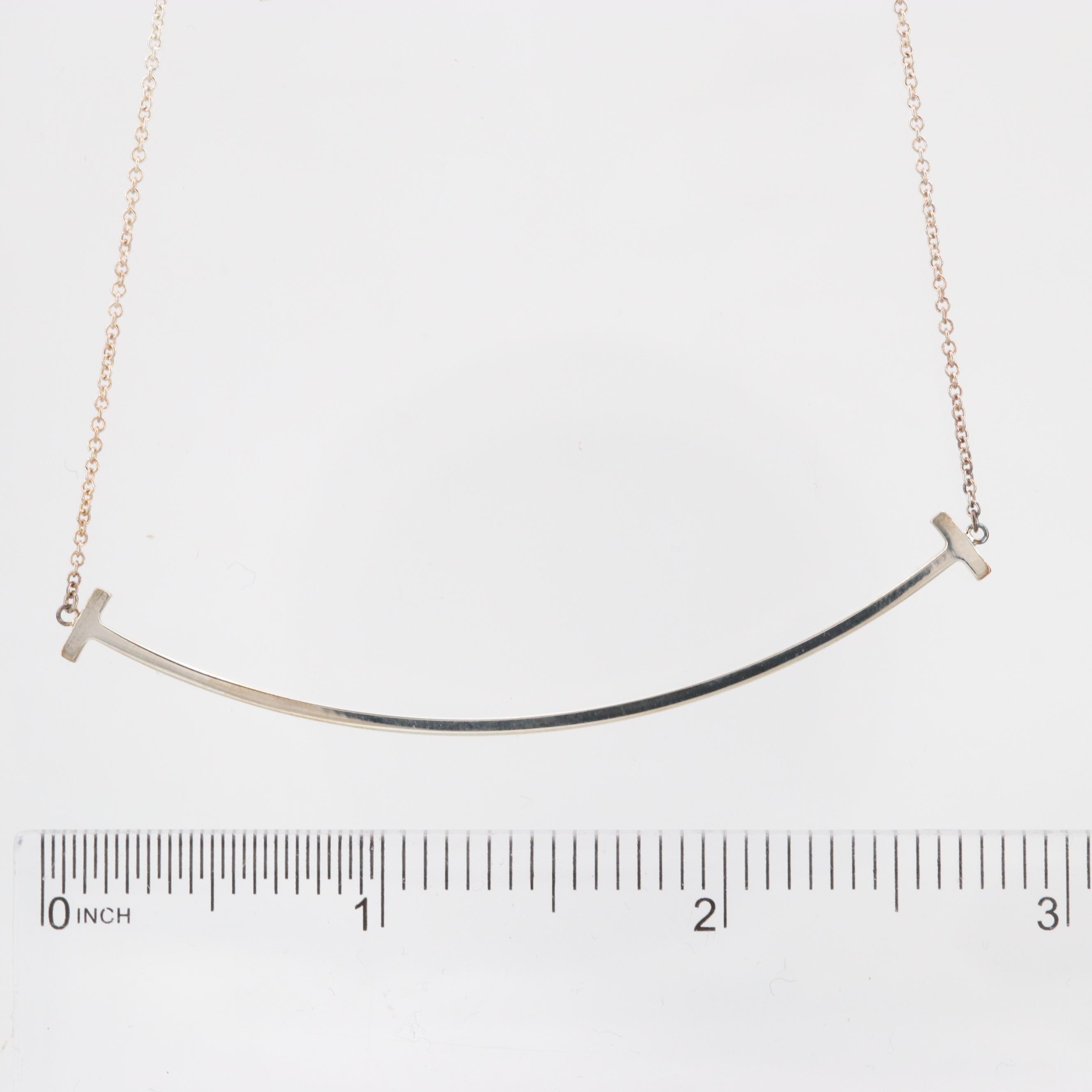 Tiffany & Co. Sterling Silver "T Smile" Pendant Necklace