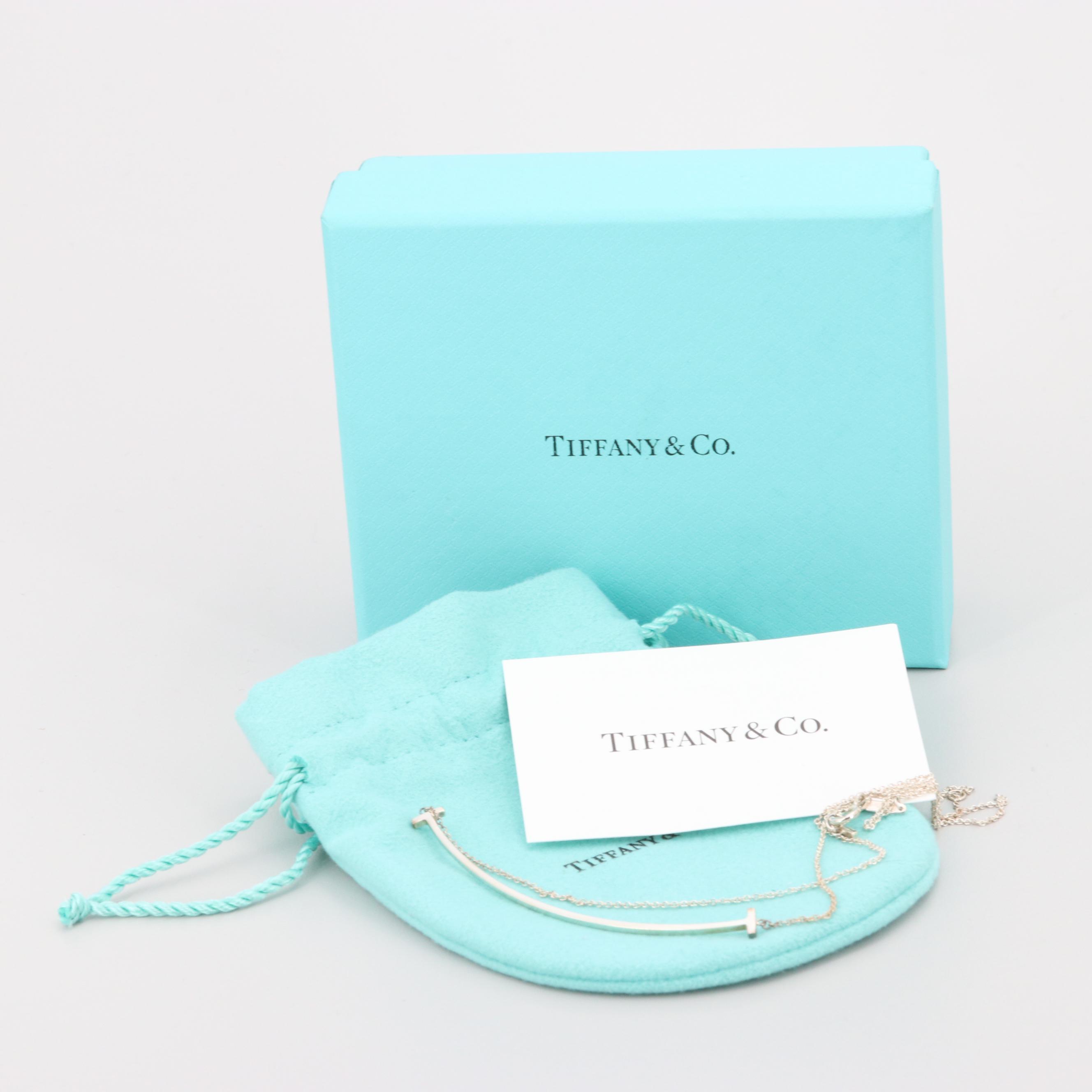 Tiffany & Co. Sterling Silver "T Smile" Pendant Necklace