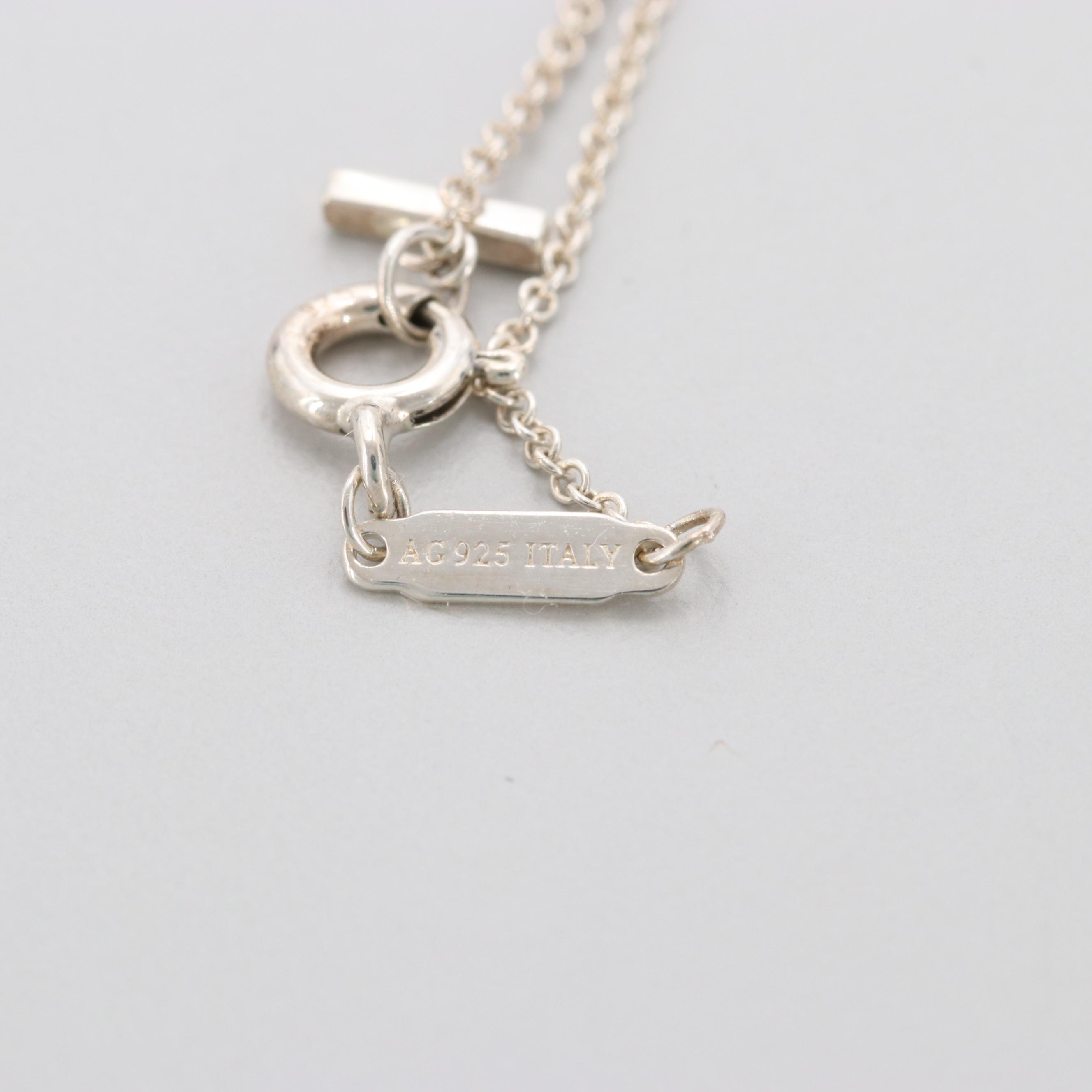 Tiffany & Co. Sterling Silver "T Smile" Pendant Necklace