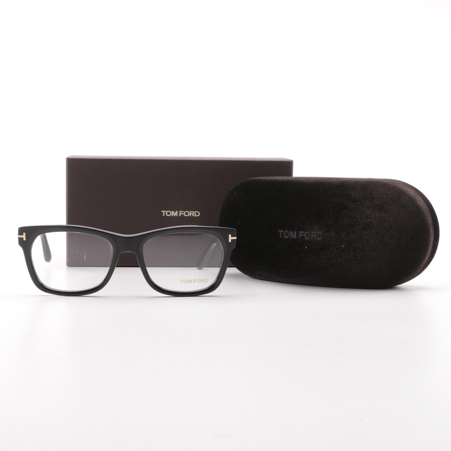 Tom Ford Matte and Shiny Black Horn-Rimmed Eyeglasses, Made in Italy