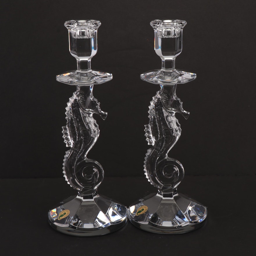 Waterford Crystal "Seahorse" Candlesticks
