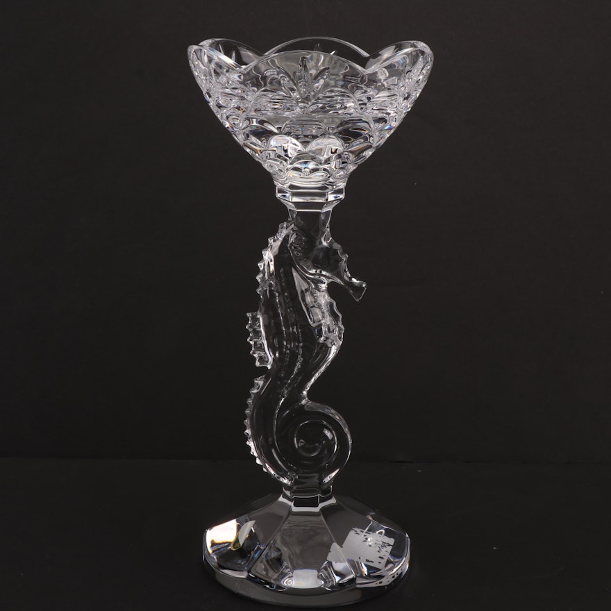 Waterford Crystal "Seahorse" Pillar Candlestick