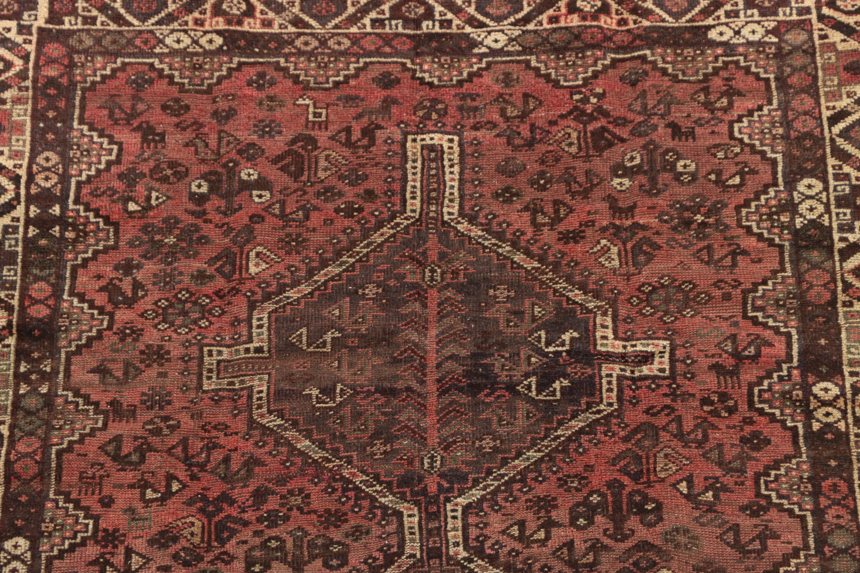 Hand-Knotted Persian Shiraz Pictorial Wool Rug
