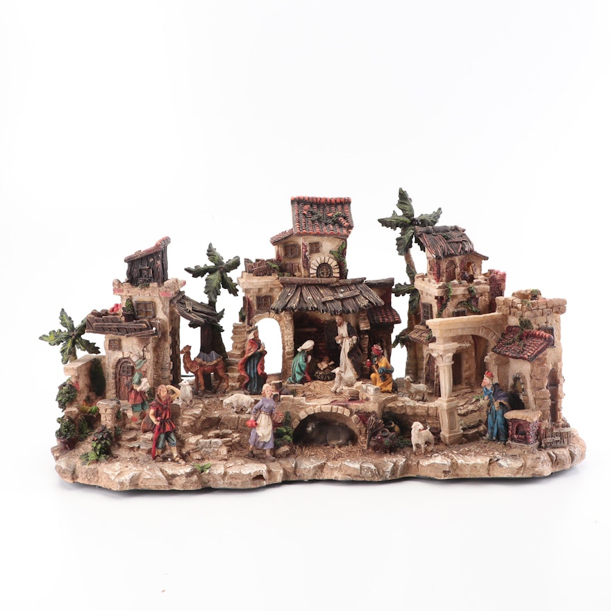 Neopolitan Style Lighted Nativity Scene