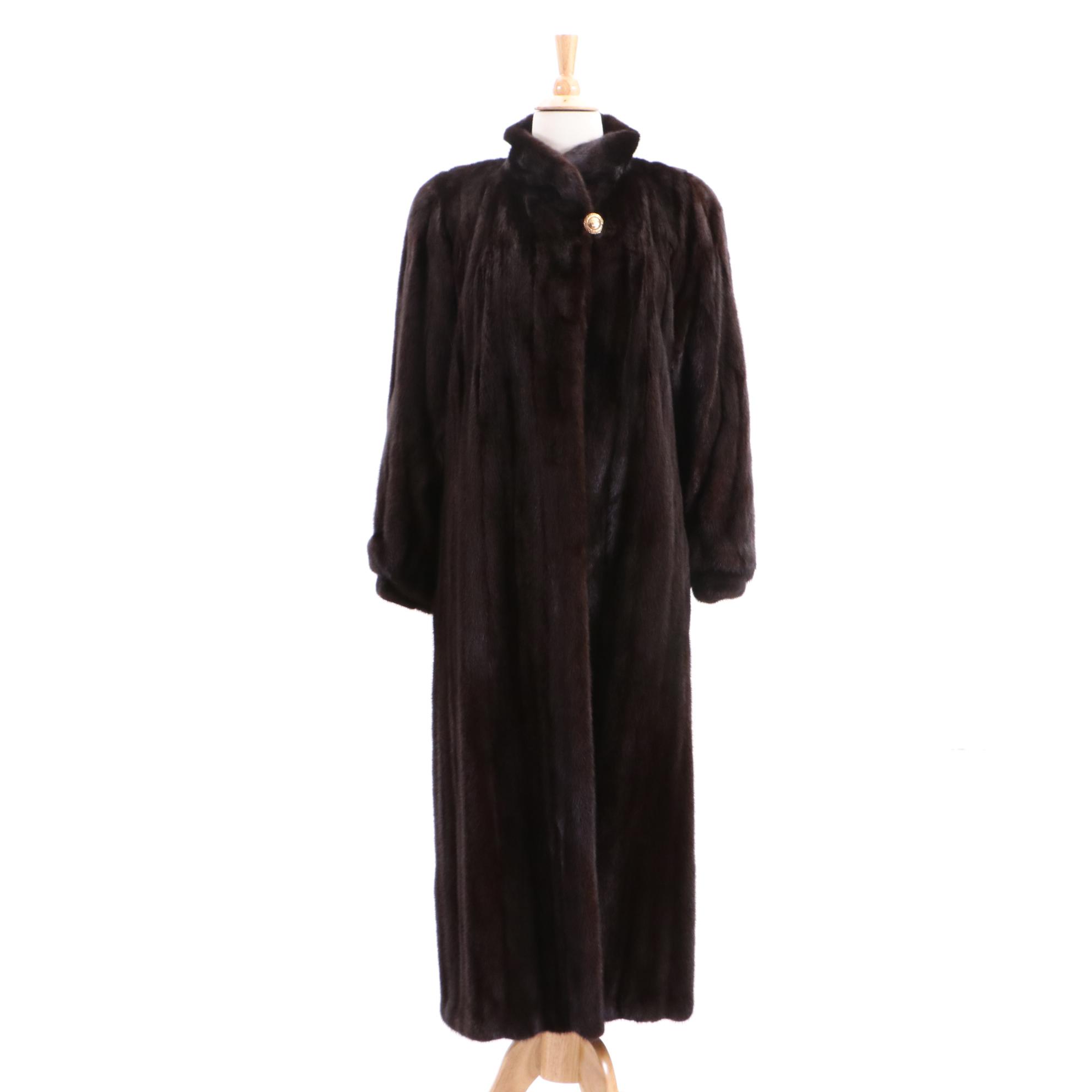 Vintage Blackglama Dark Ranch Mink Fur Coat