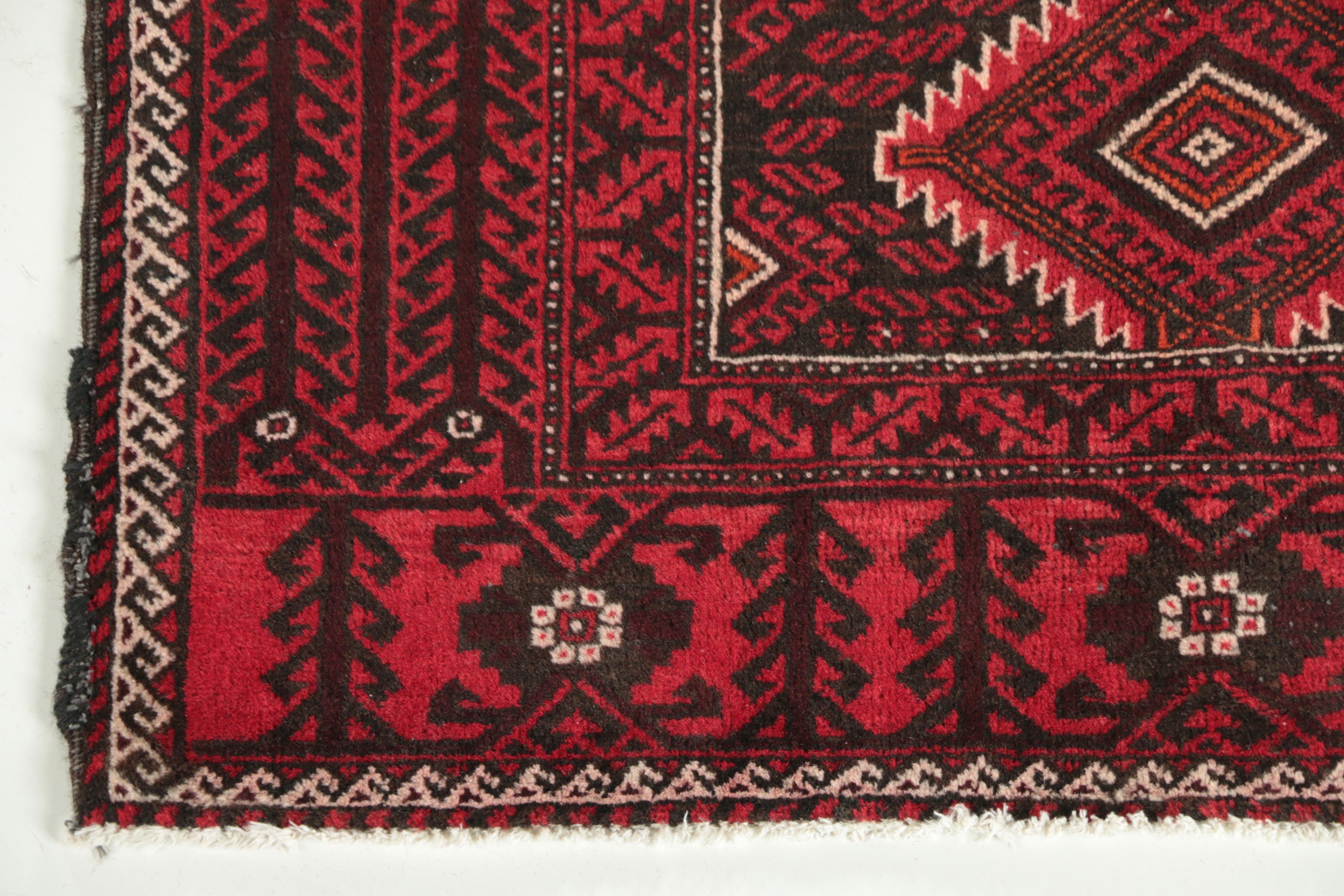 Hand-Knotted Baluch Wool Rug