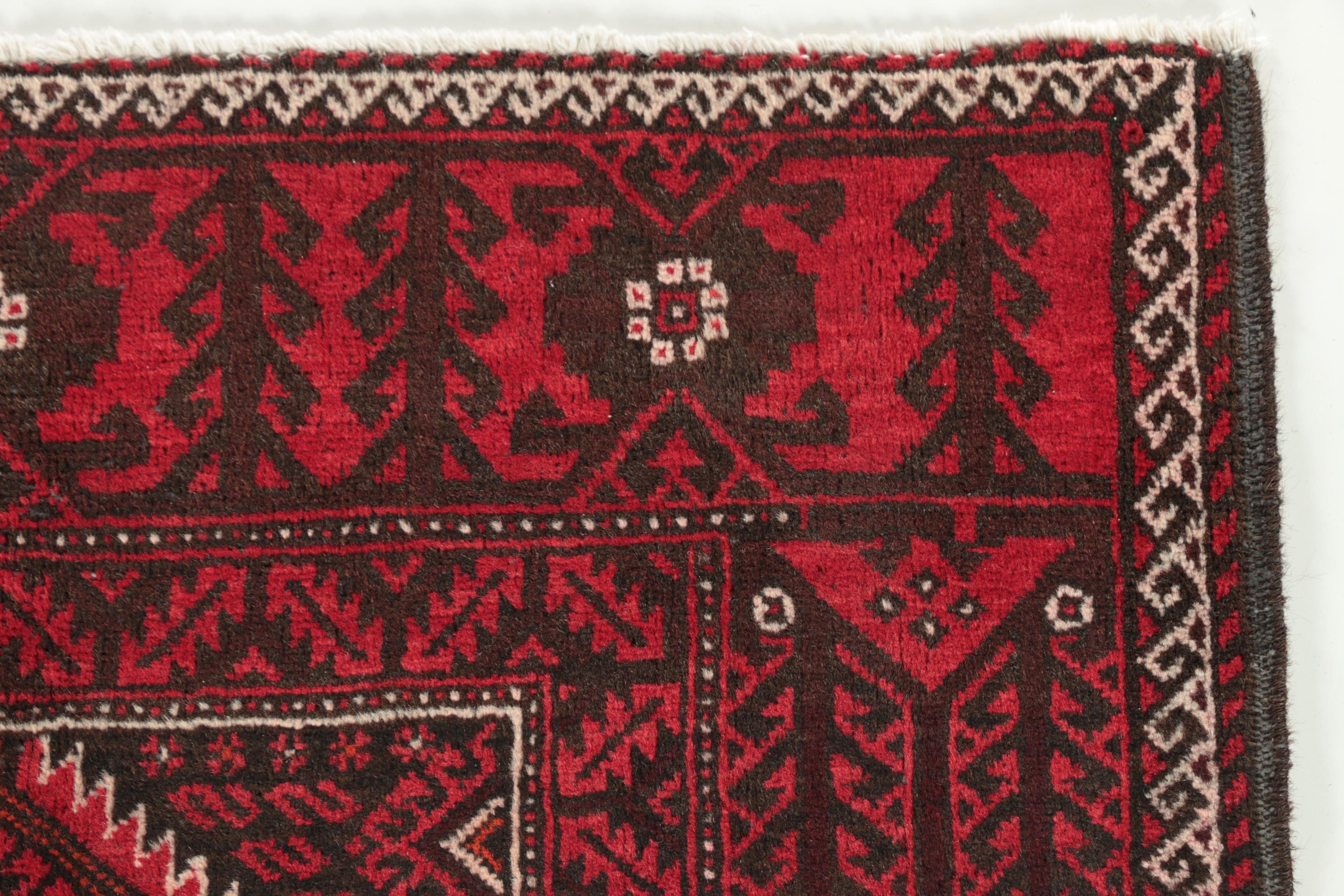 Hand-Knotted Baluch Wool Rug