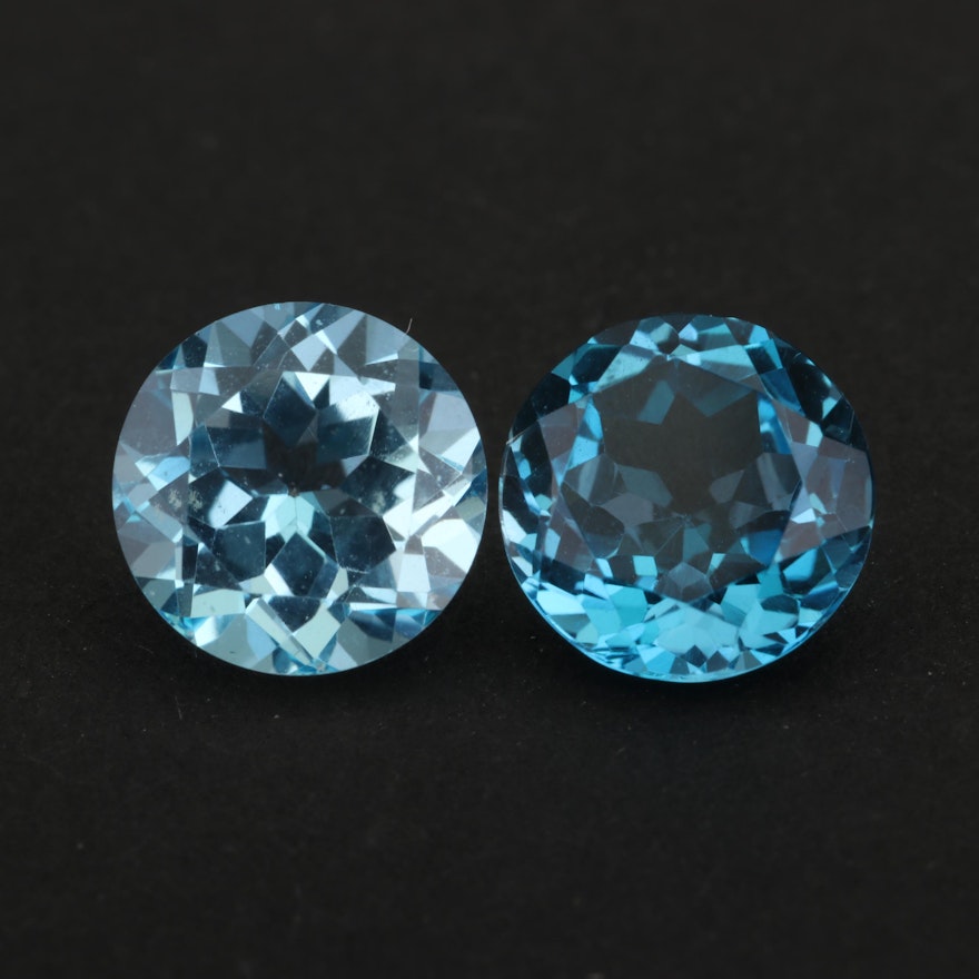 Loose 4.79 CTW Blue Topaz Gemstones