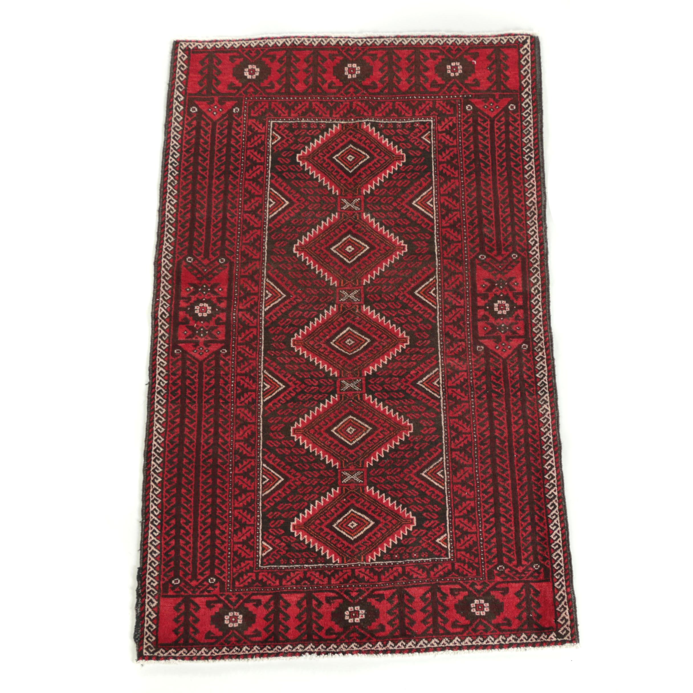 Hand-Knotted Baluch Wool Rug