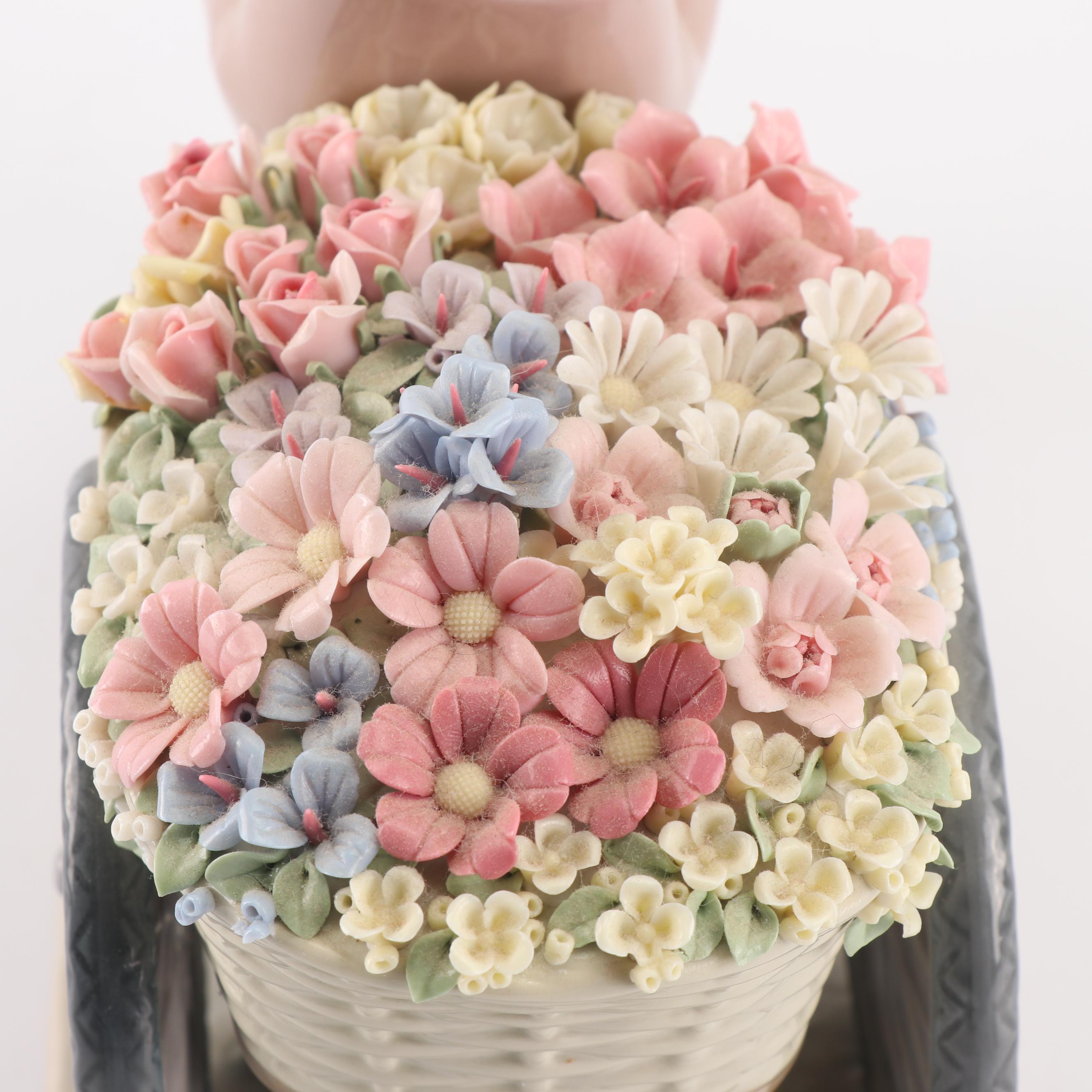 Lladró "Girl with Flowers in Tow" Porcelain Figurine