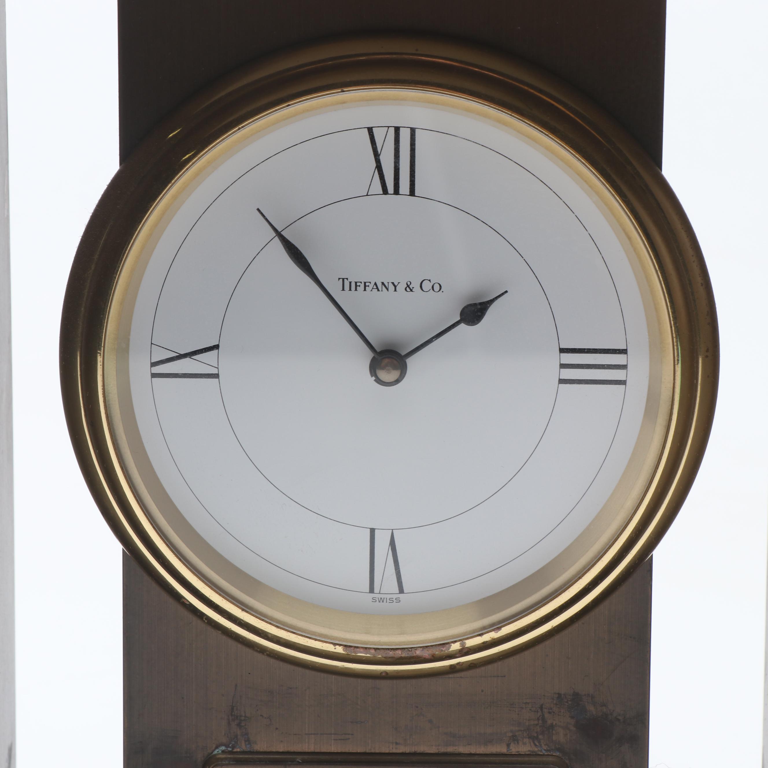 Tiffany & Co. Brass Mantel Clock