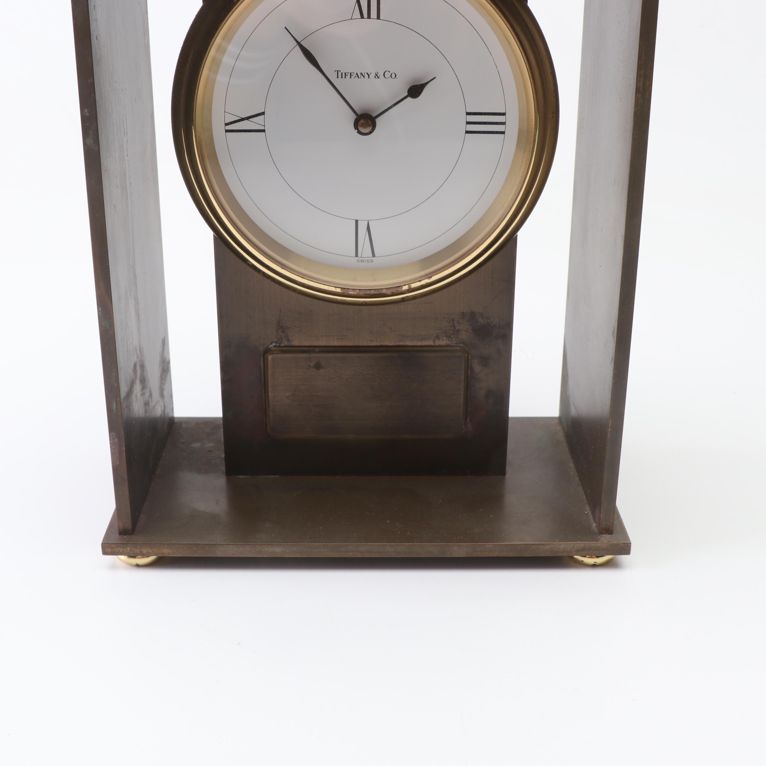Tiffany & Co. Brass Mantel Clock