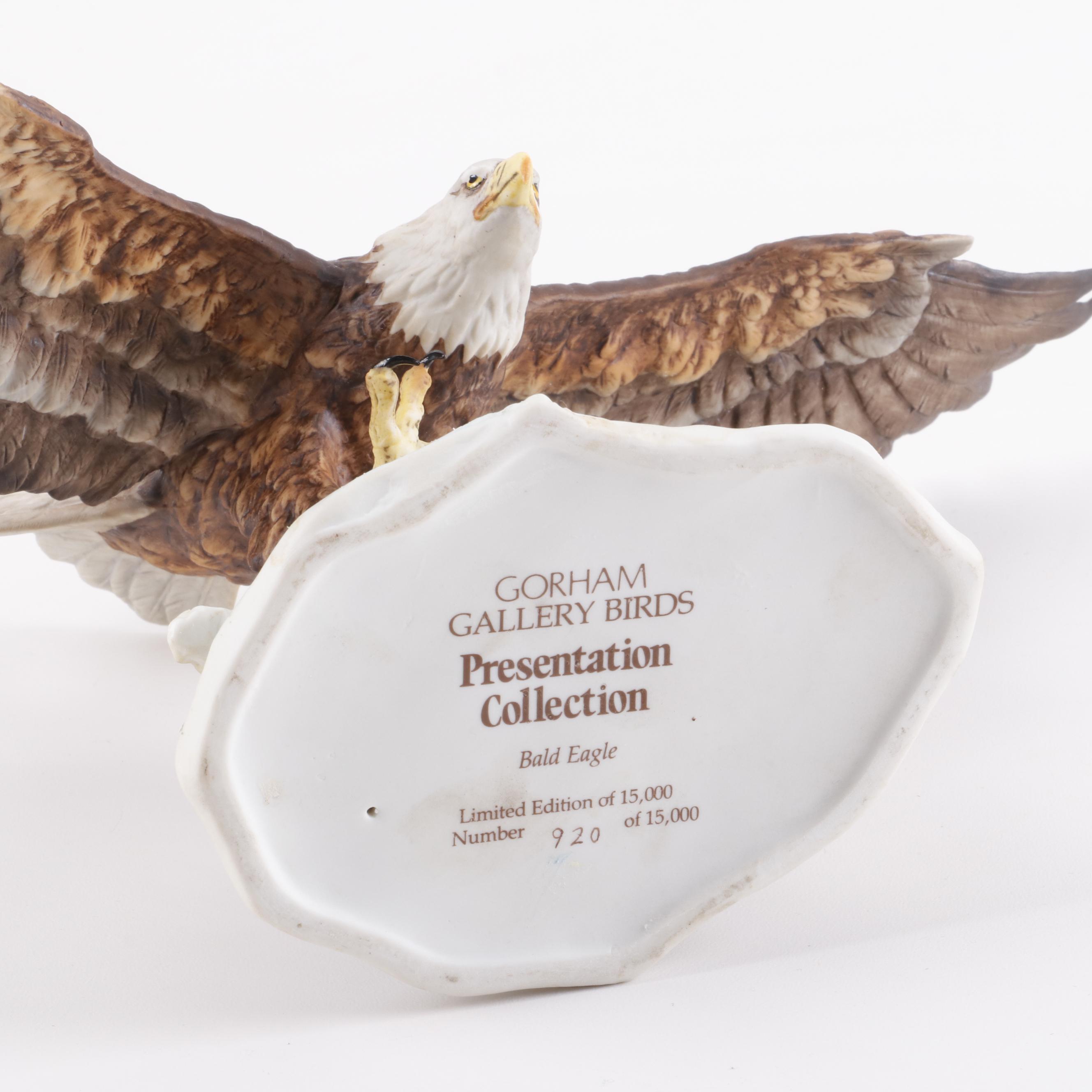 Gorham Gallery Birds "Bald Eagle" Porcelain Sculptures