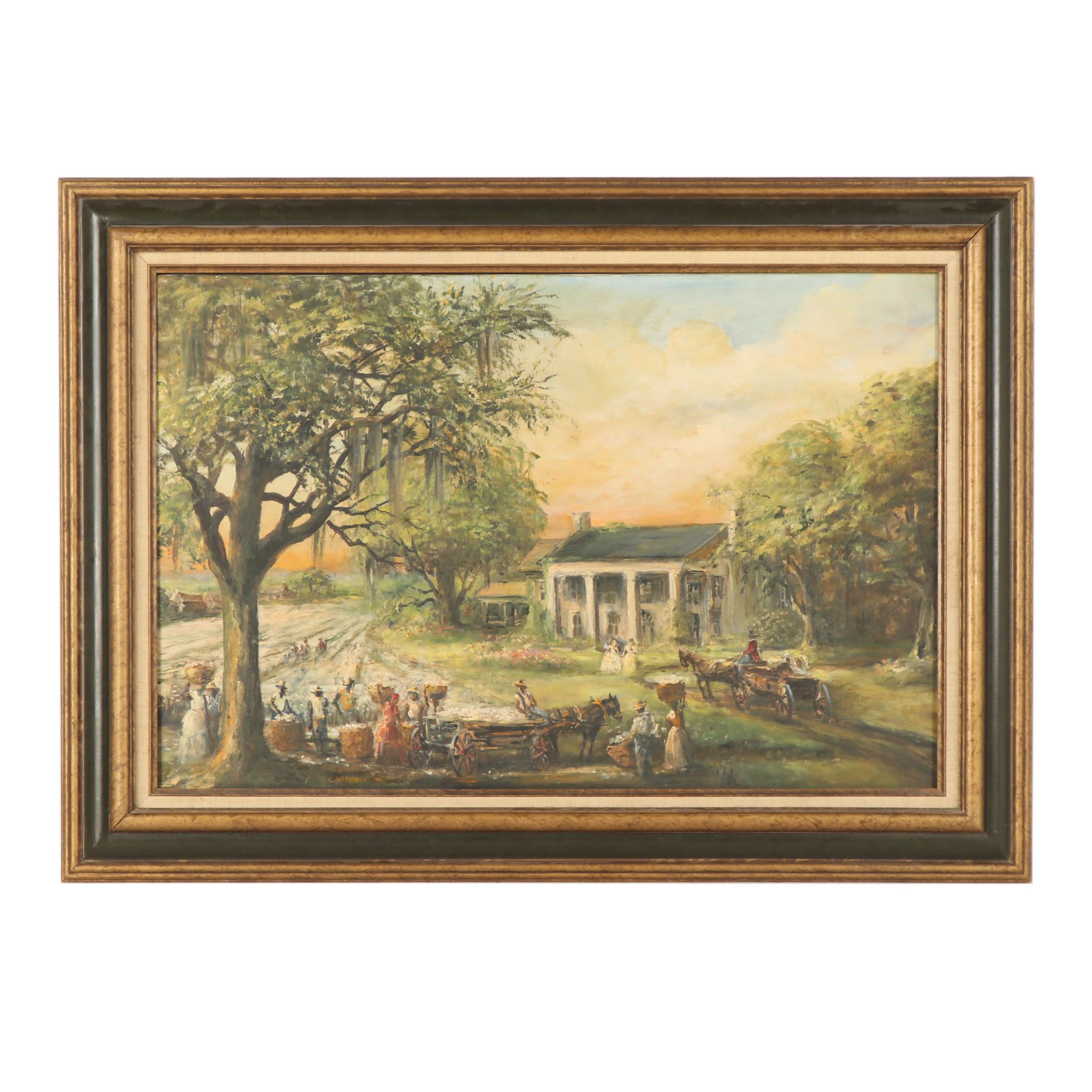 Harold "Napoleon" King Oil Painting of Southern Plantation