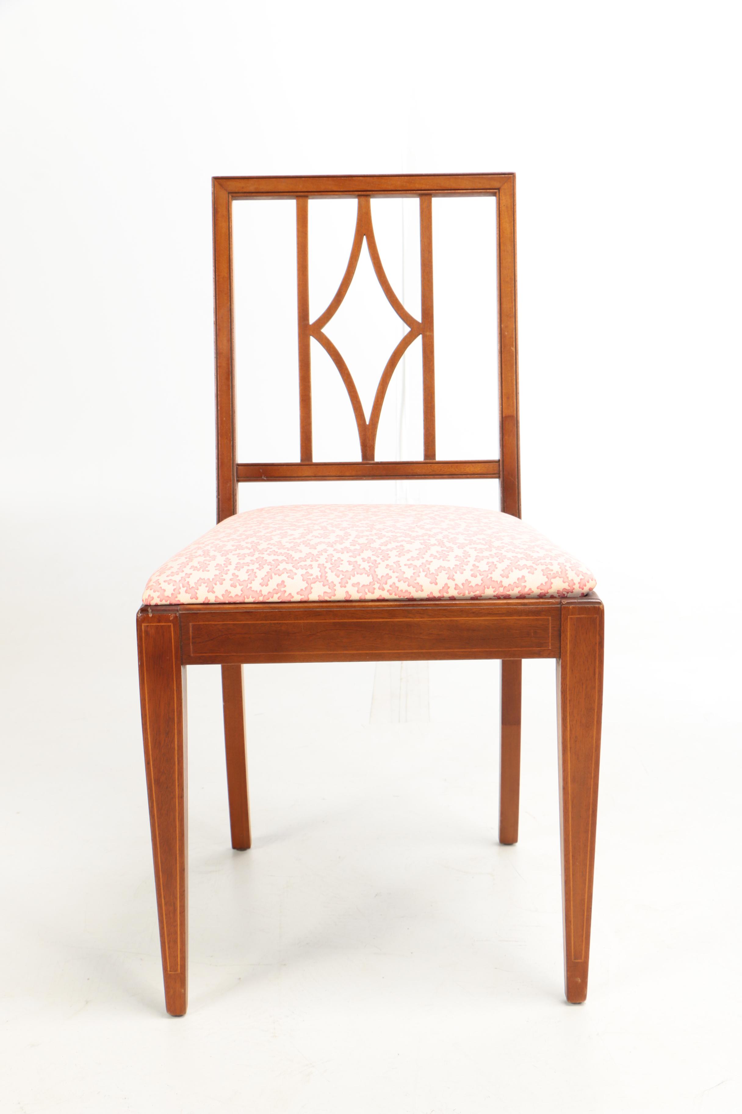 Matching Upholstered Armchair, Footstool, and Chair, 20th Century