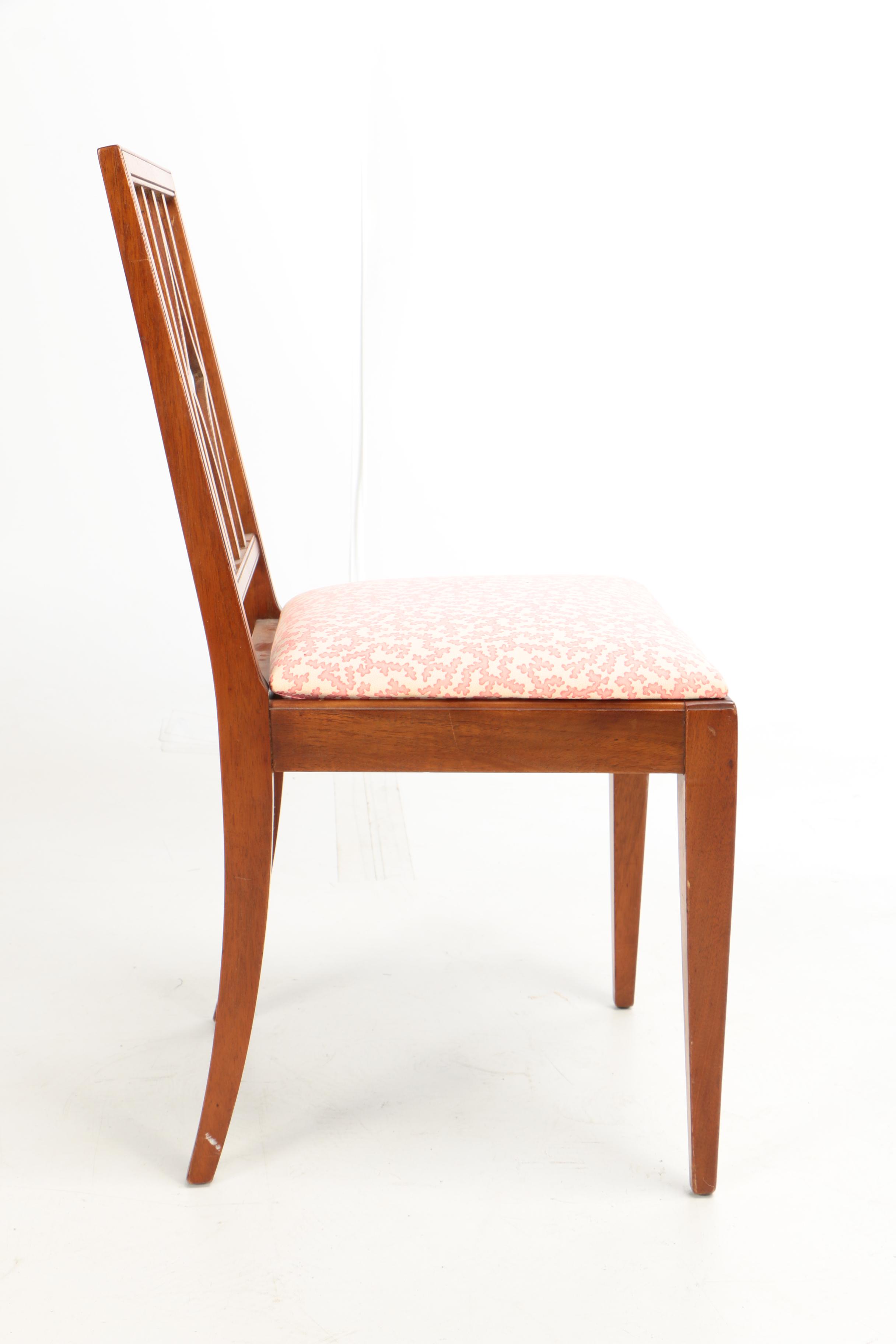 Matching Upholstered Armchair, Footstool, and Chair, 20th Century