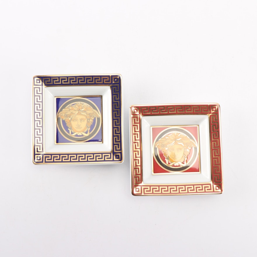 Versace for Rosenthal "Medusa" Porcelain Square Candy Dishes