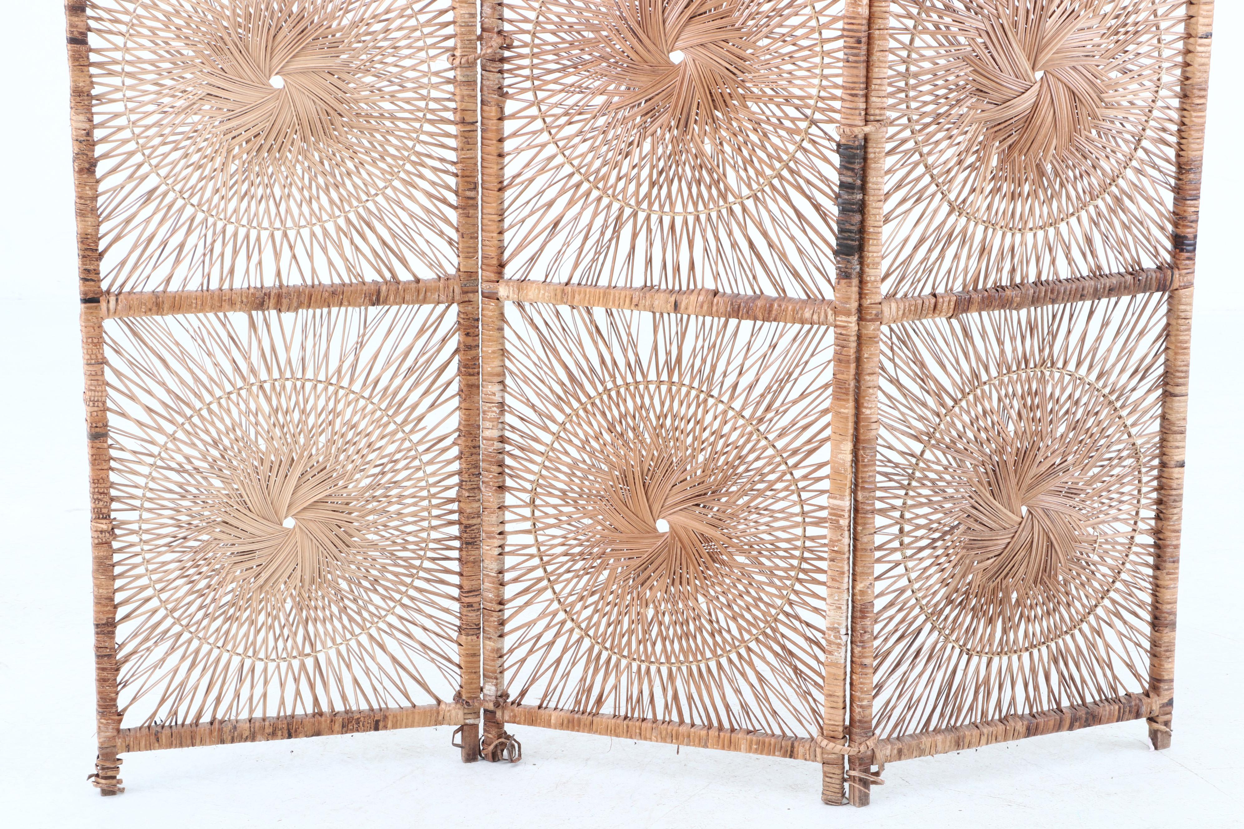 3-Panel Wicker Room Screen