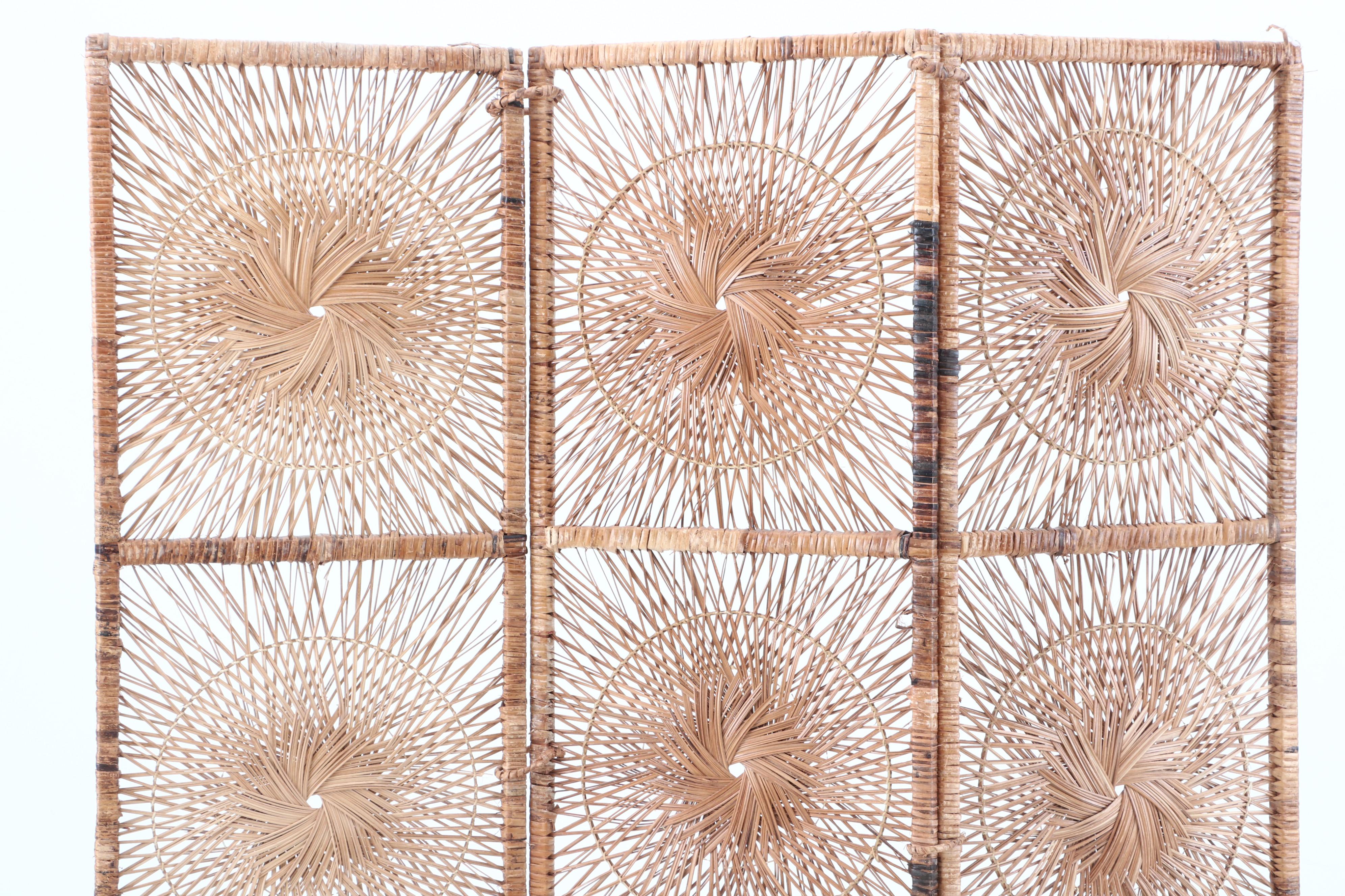 3-Panel Wicker Room Screen