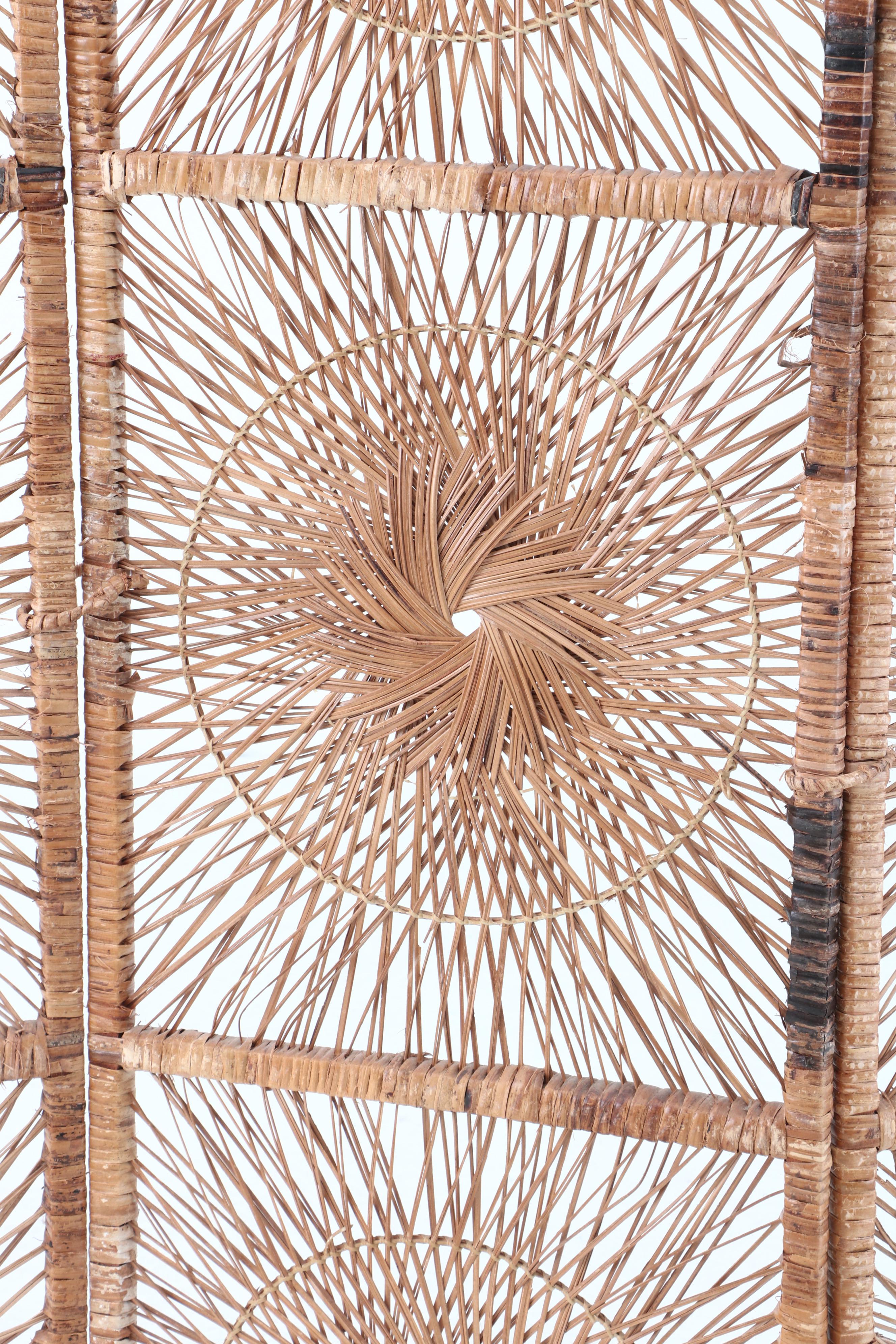 3-Panel Wicker Room Screen