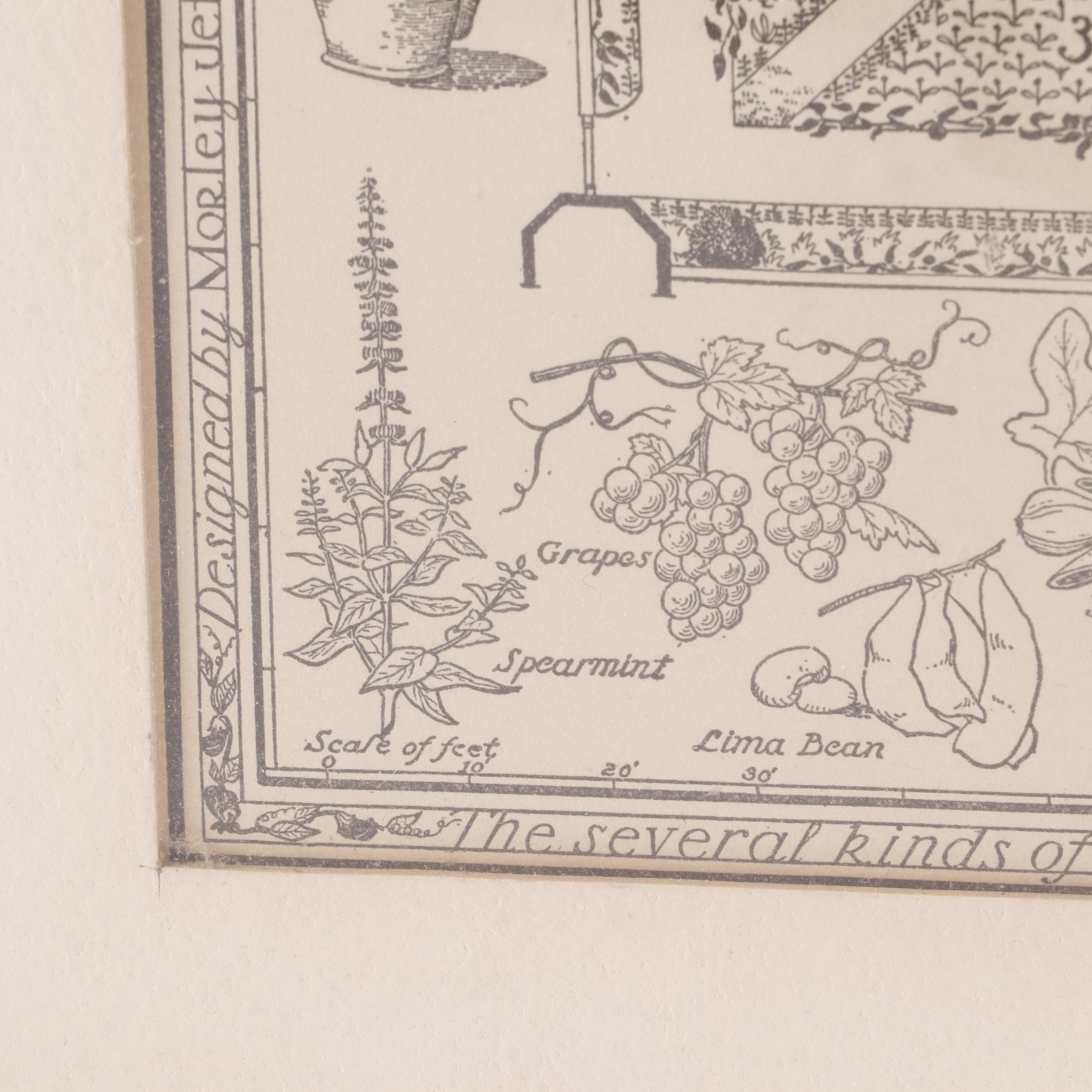 Lithograph after Nathalia Ulman "The Kitchen Garden of Mount Vernon"