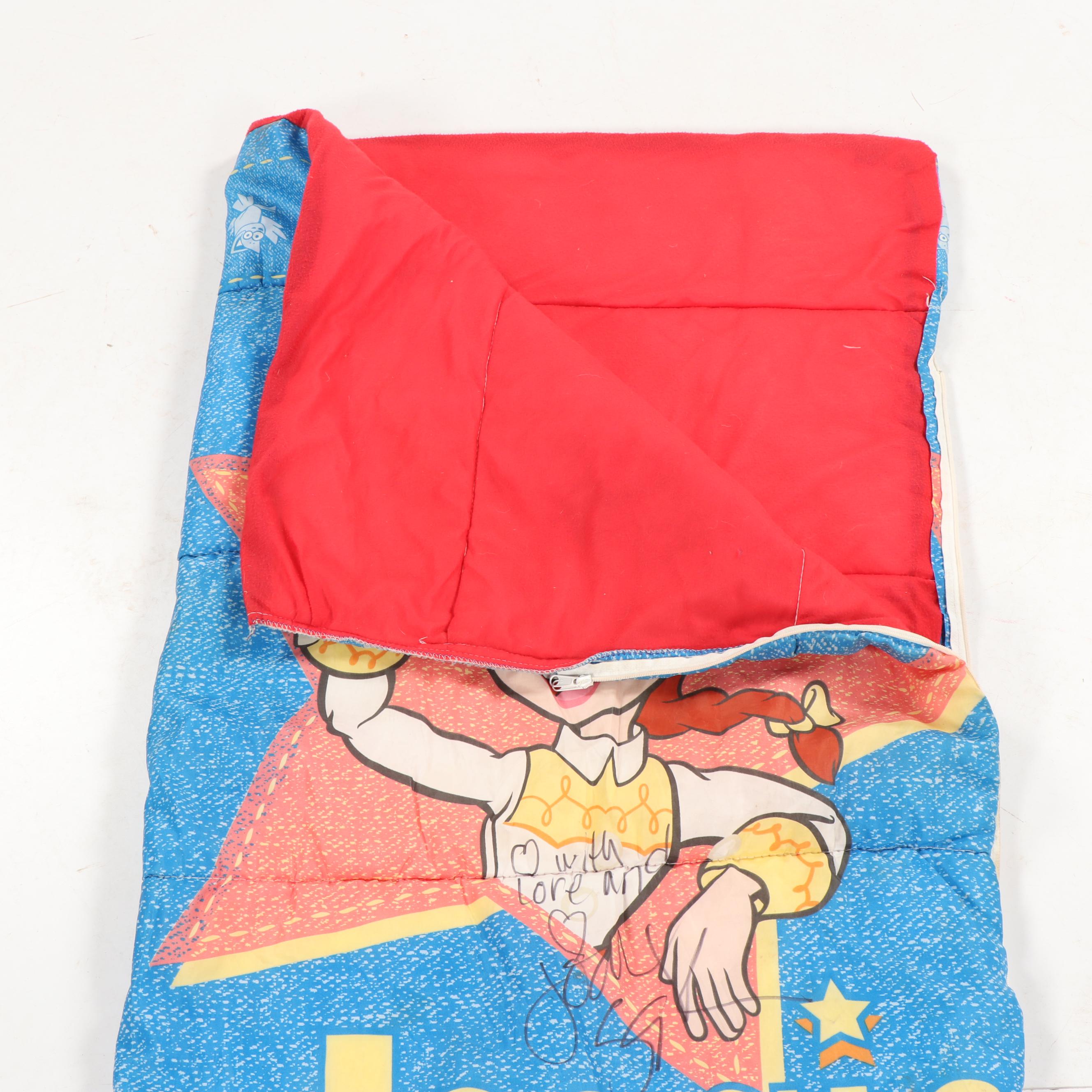 Disney Pixar Toy Story Sleeping Bag signed by Joan Cusack