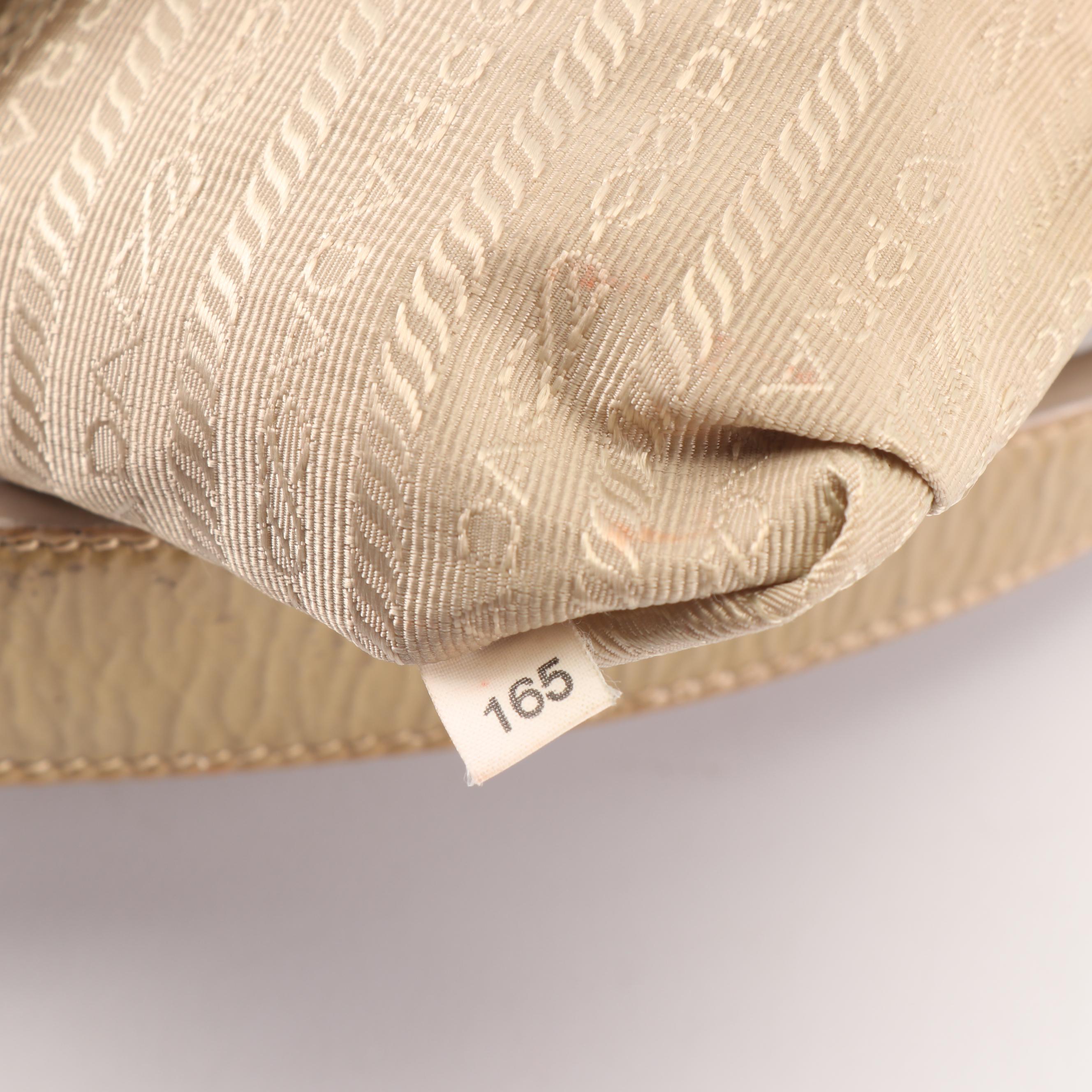 Prada Tessuta Chevron Quilted Tan Nylon Small Hobo Handbag