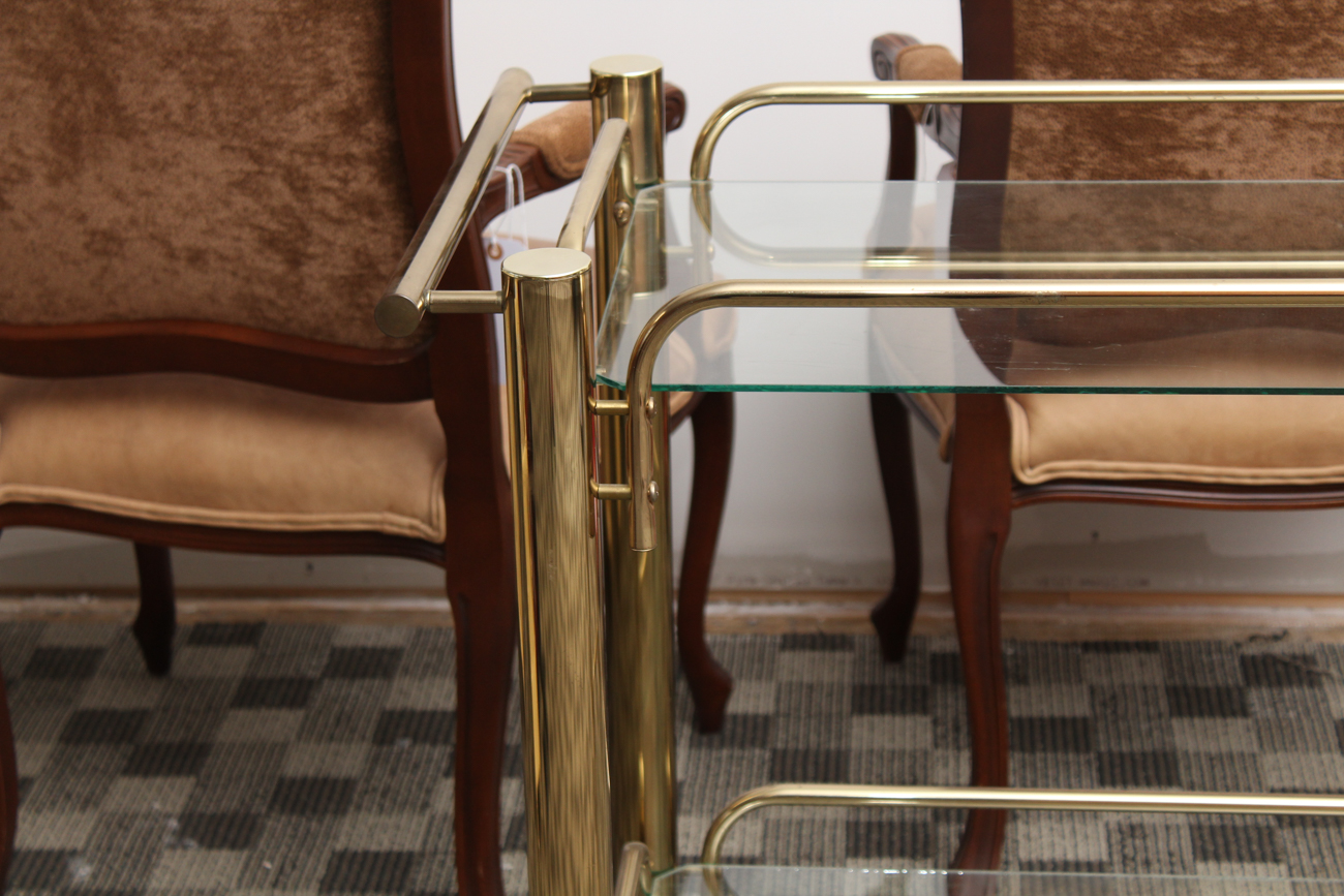Brass and Glass Bar Cart