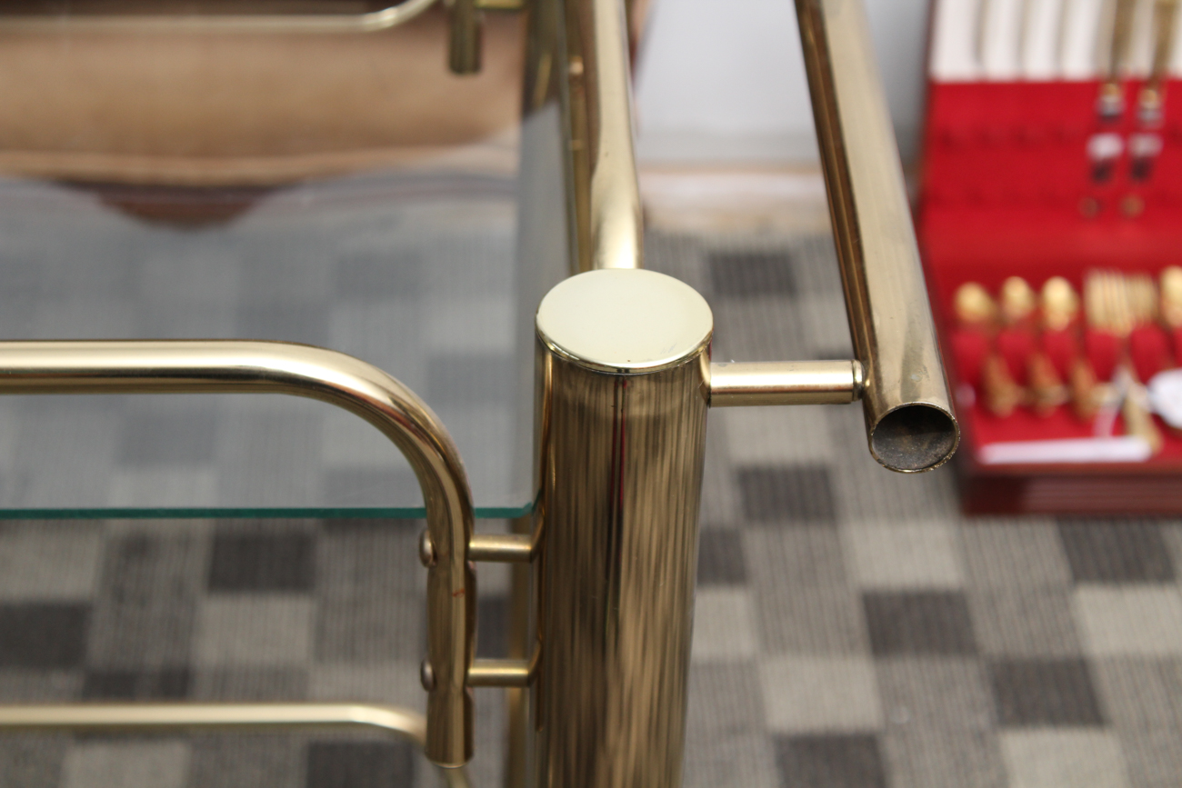 Brass and Glass Bar Cart