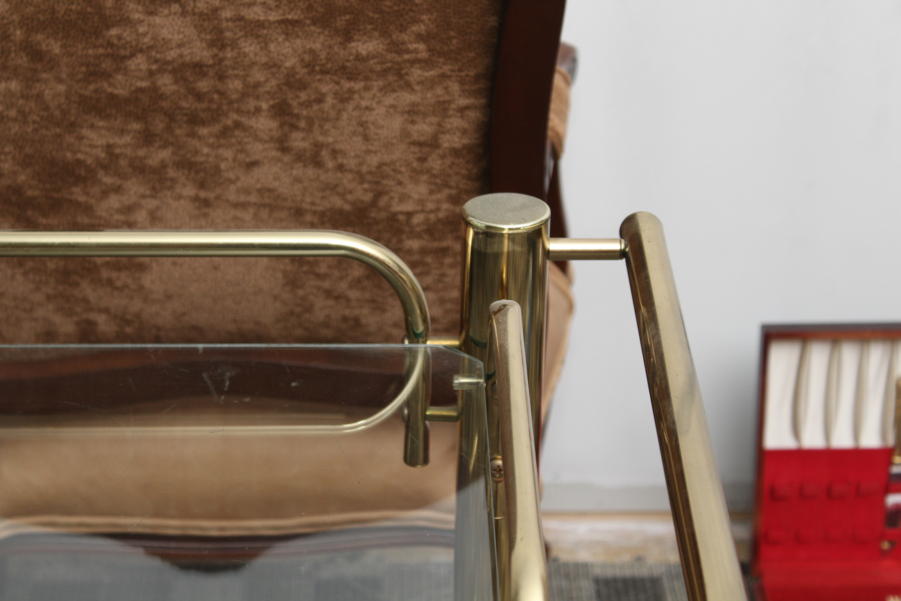 Brass and Glass Bar Cart
