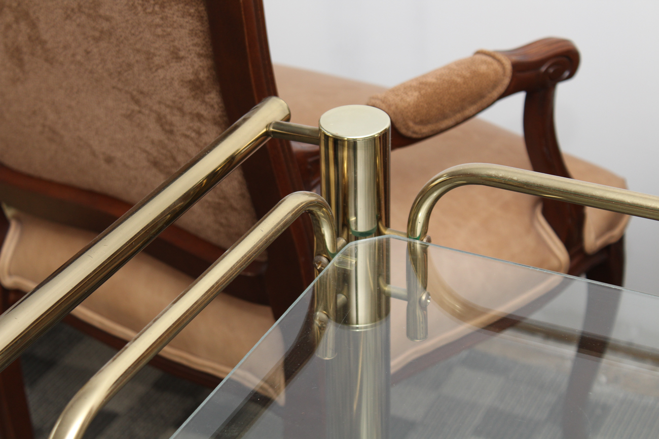 Brass and Glass Bar Cart