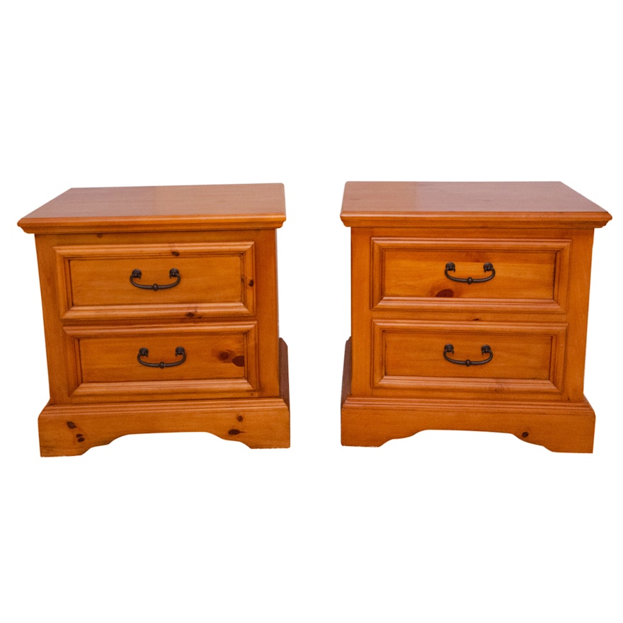 Cedar Nightstands with Wrought Iron Handles