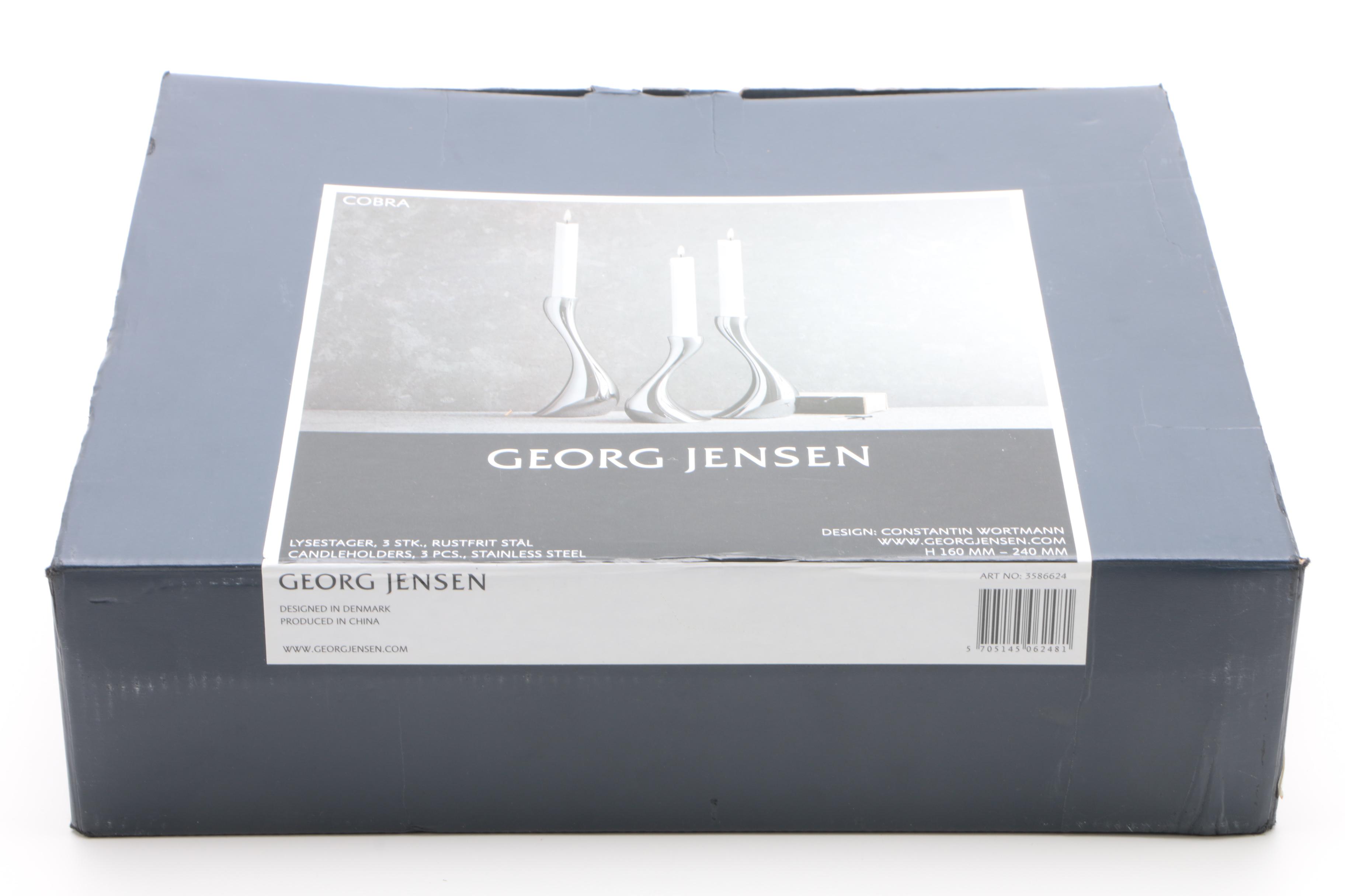 Georg Jensen "Cobra" Stainless Steel Graduated Candlesticks